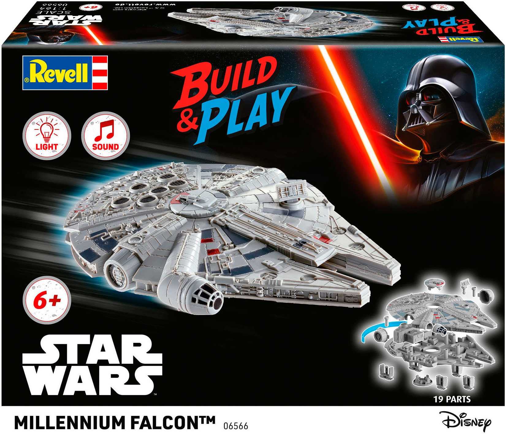 Revell® Modellbausatz »Build&Play, Star Wars Millennium Falcon«, mit Licht & Sound