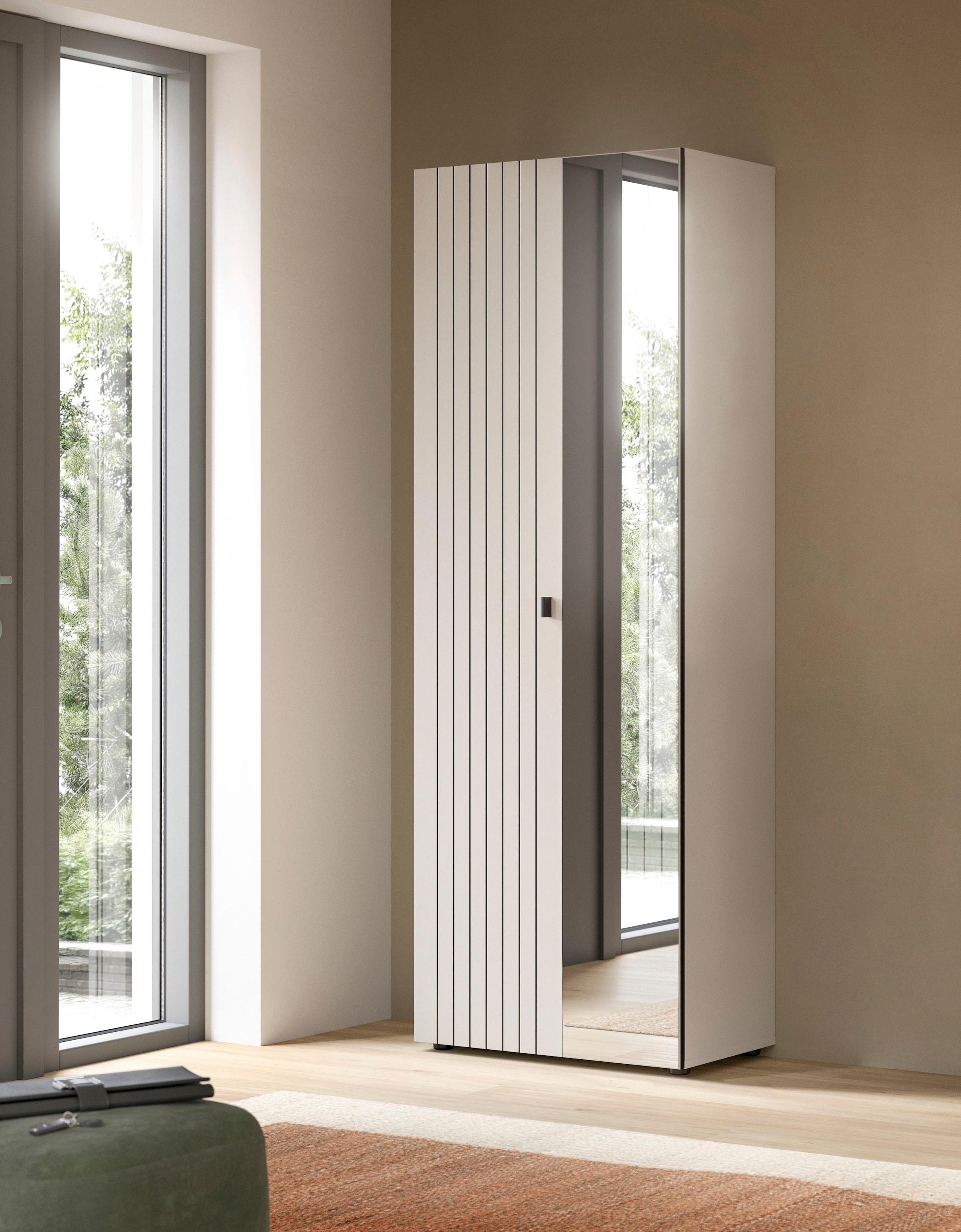 INOSIGN Garderobenschrank »TATIO, Höhe 192 cm, Rillenoptik, Spiegeltür« 1 Stk. tlg.