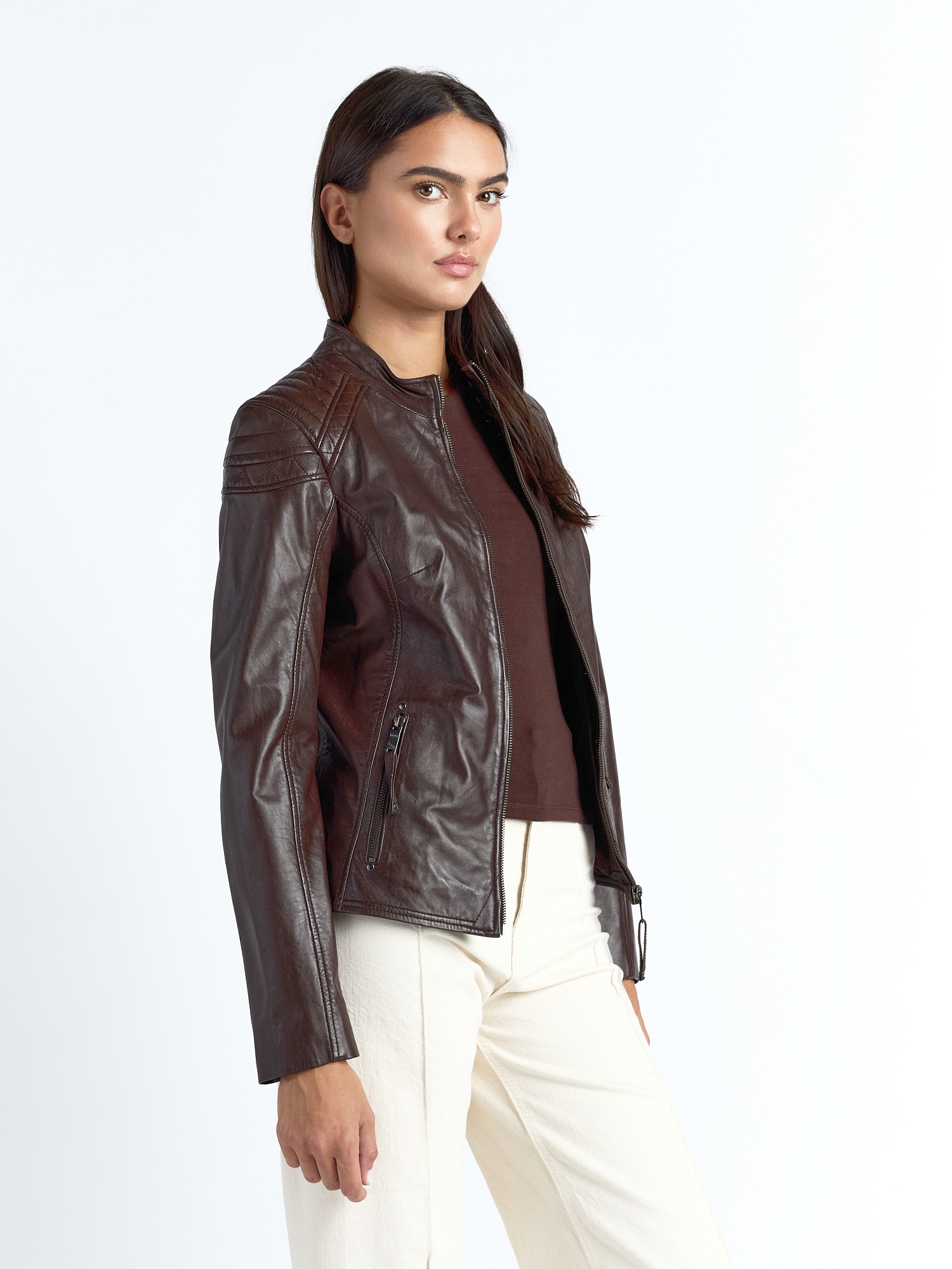 MAZE Water Leather Jacket Brown XS 2