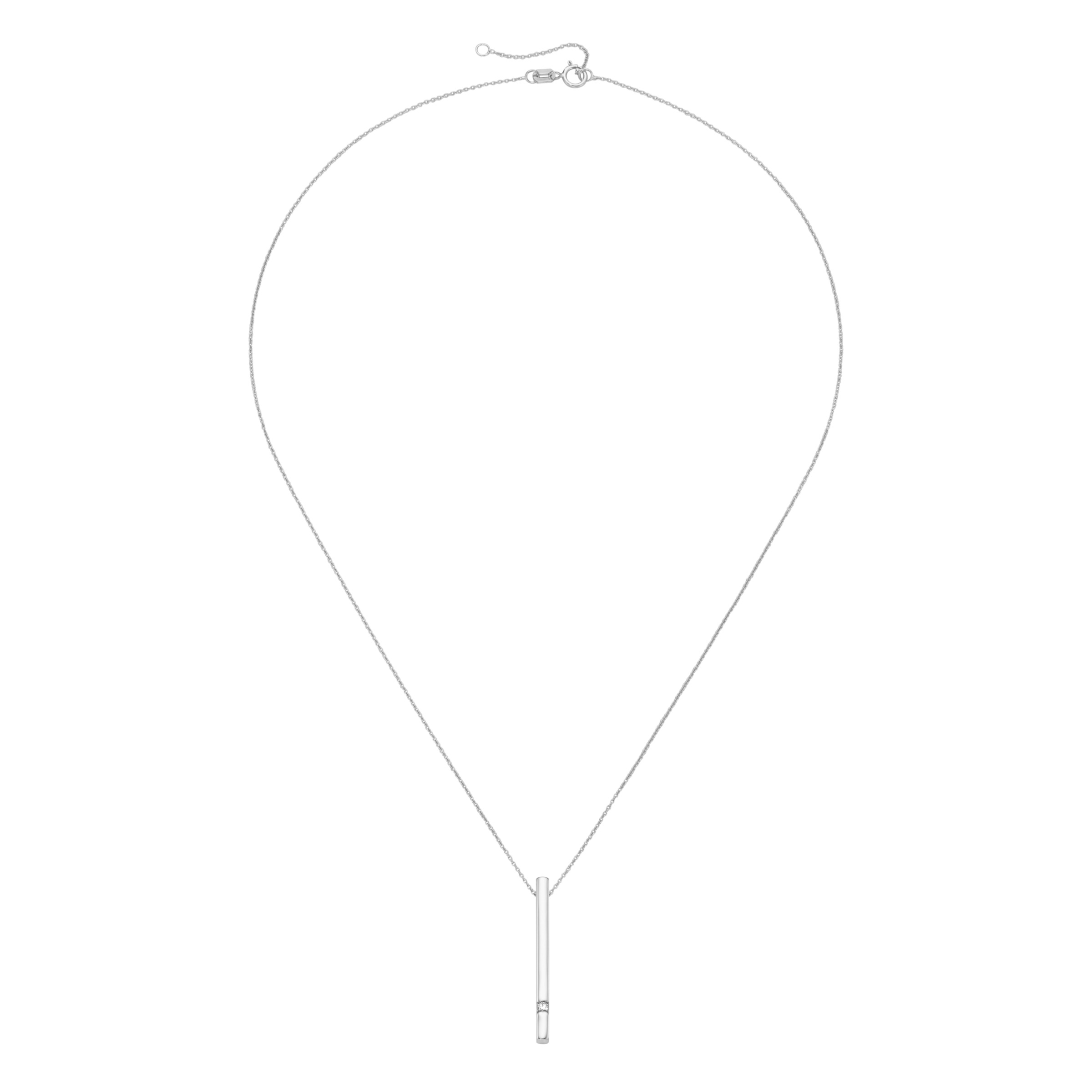 Luigi Merano Kette mit Anhänger »Stäbchen mit Brillant, Weißgold 585«