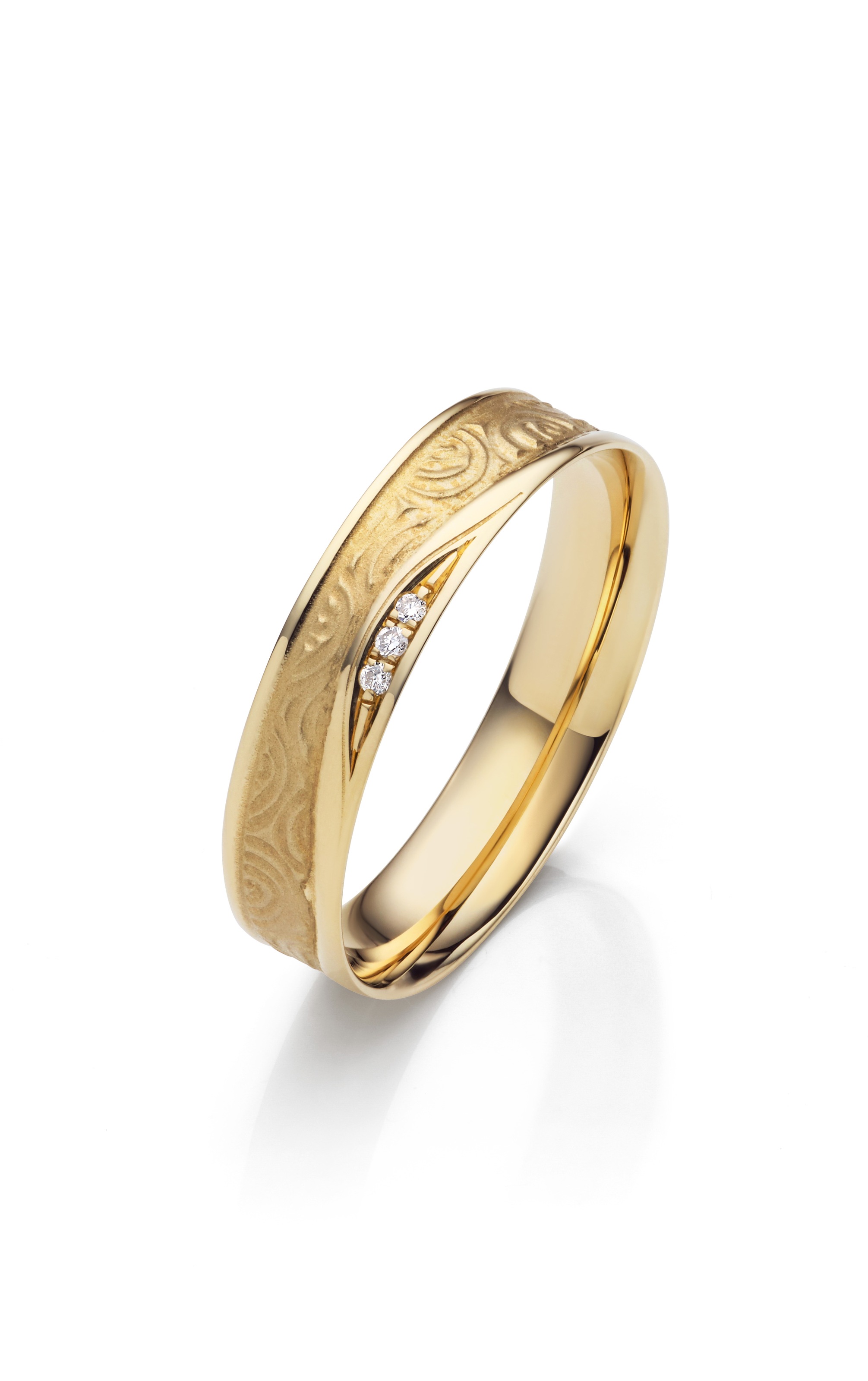 Firetti Trauring »Schmuck Geschenk Gold 375 Hochzeit Ehering Partnerring "LIEBE"«, Made in Germany - wahlweise mit oder ohne Brillanten