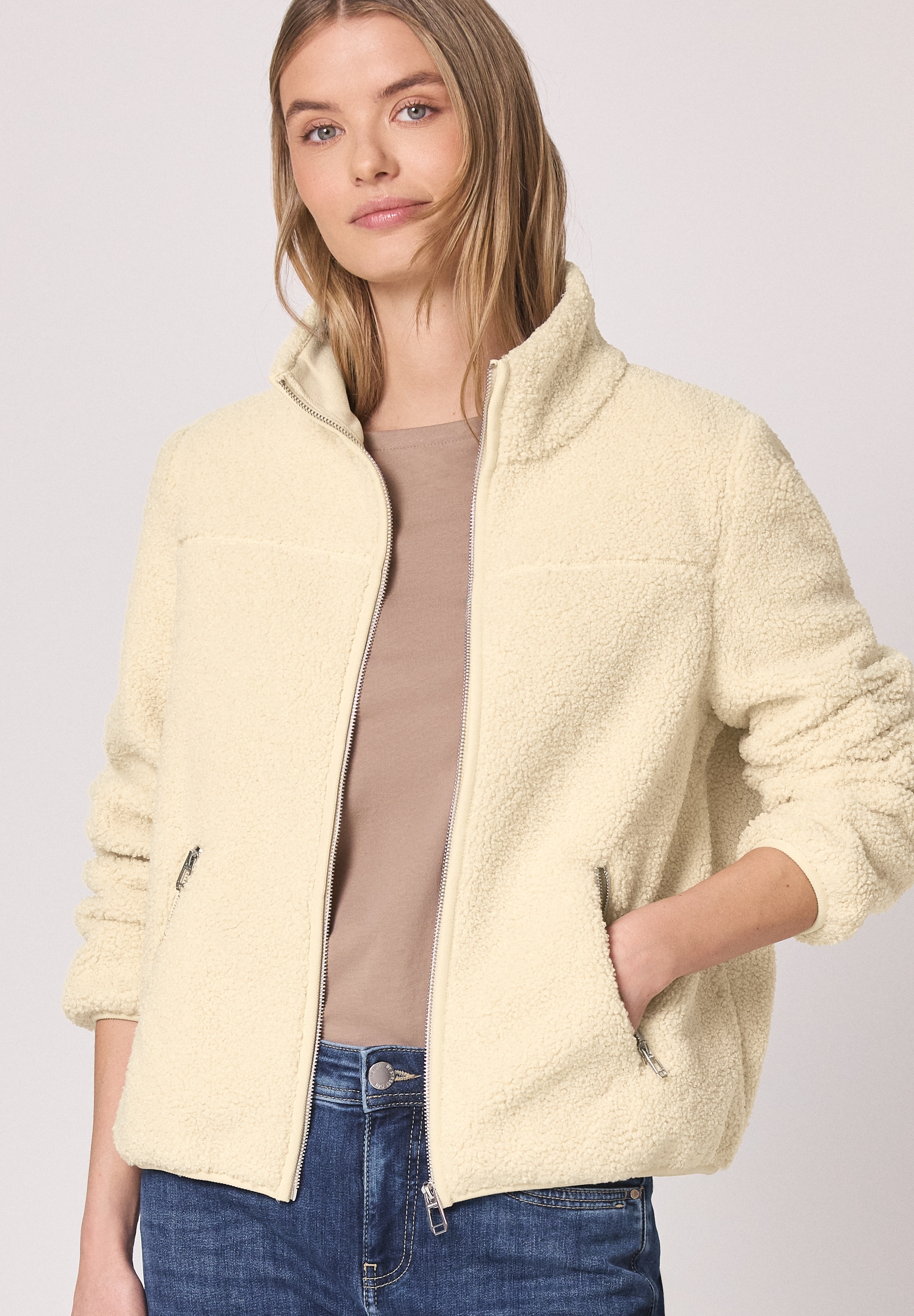 STREET ONE Fellimitatjacke ohne Kapuze aus Lammfell-Imitat