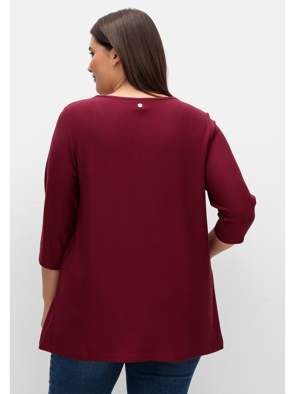 Sheego 3/4-Arm-Shirt »Große Größen«, mit Kellerfalte, in A-Linie