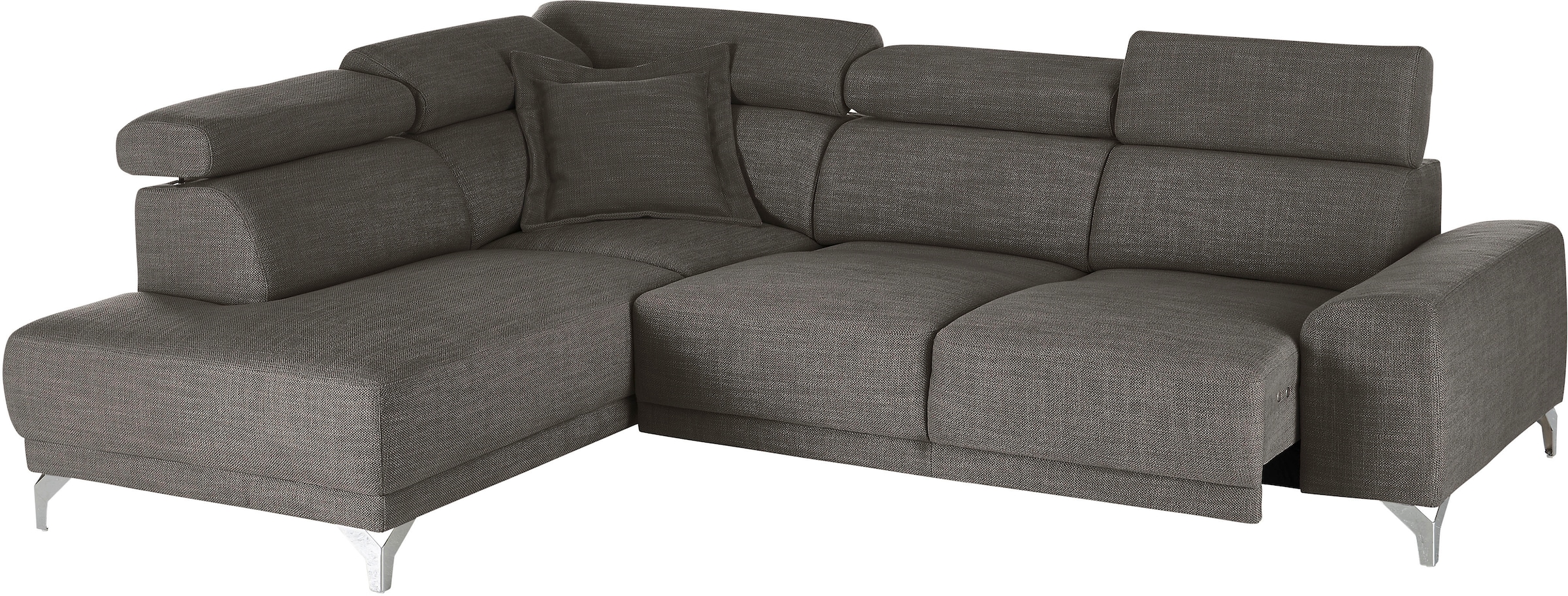 3C Candy Ecksofa »Greve Sofa immer mit manuelle Kopfteilverstellungen, modern, elegant«, wahlweise motorischer Sitzvorzug, bequem und zeitlos, L-Form