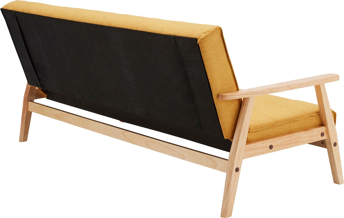 SalesFever Schlafsofa »Skagen, Sofa, 3-Sitzer«, mit Holzgestell, 60° Relax- und Schlaffunktion, Breite 190 cm