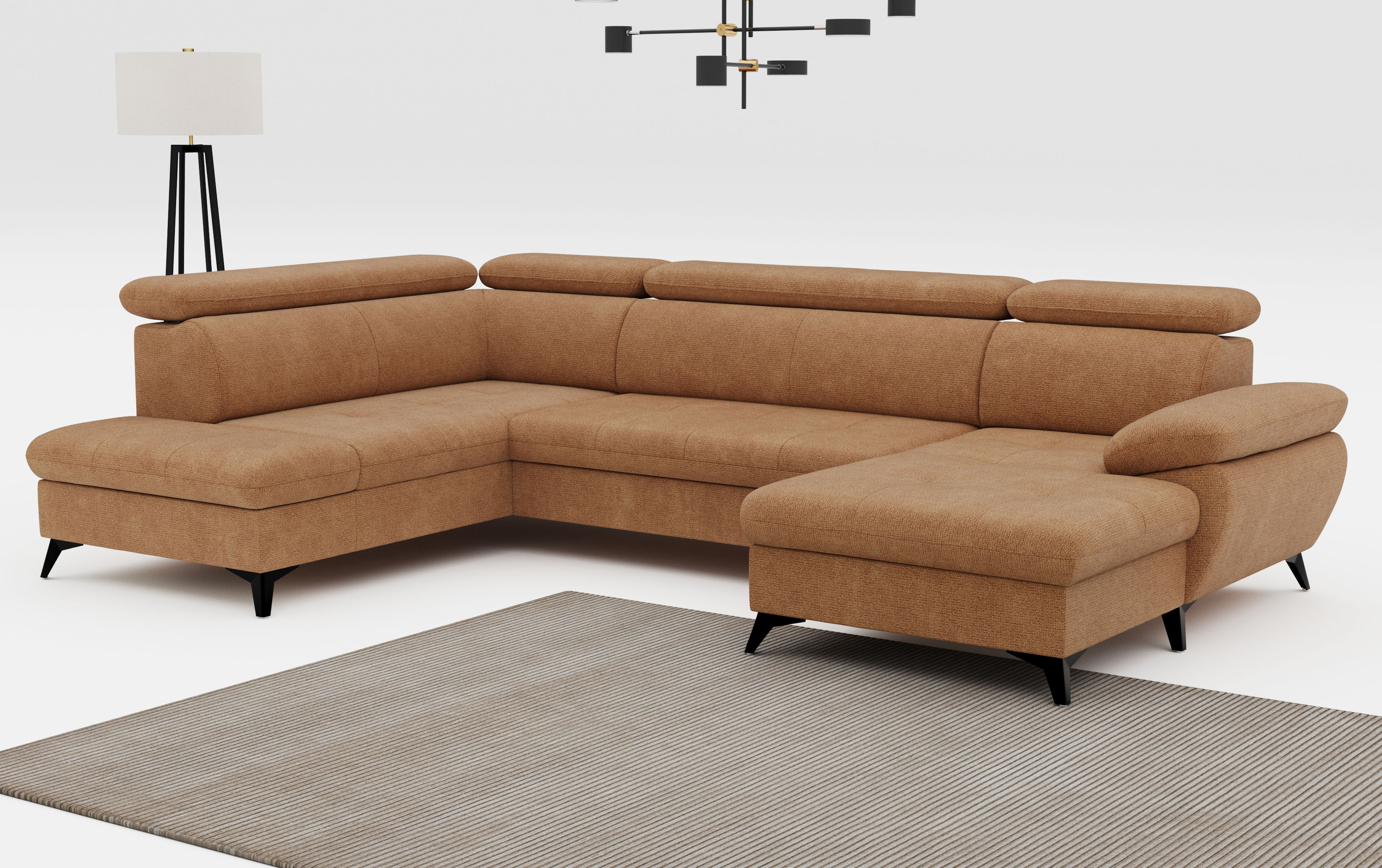 COTTA Wohnlandschaft "Hudson" mit Kopfteilverstellung, optional Schlaffunktion & Bettkasten