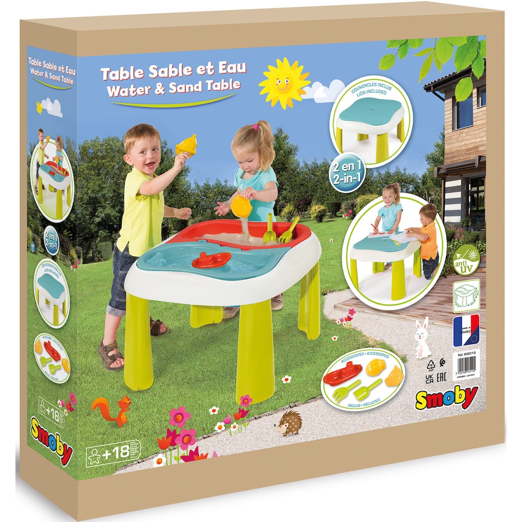 Smoby Spieltisch »Sand- und Wasserspieltisch«, mit 2 herausnehmbaren Wannen; Made in Europe