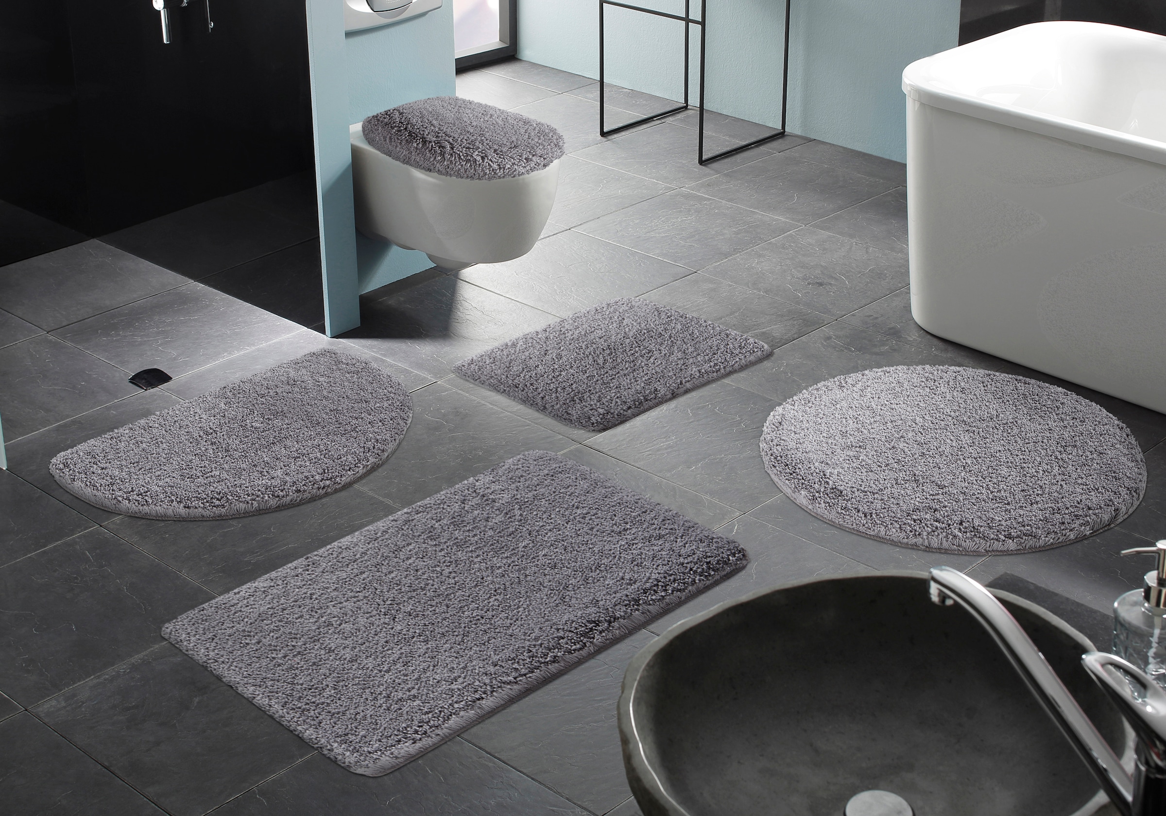 Kleine Wolke Badematte »Mellow«, rutschhemmend beschichtet, schnell trocknend, Badteppich, Uni-Farben, rechteckig & rund erhältlich