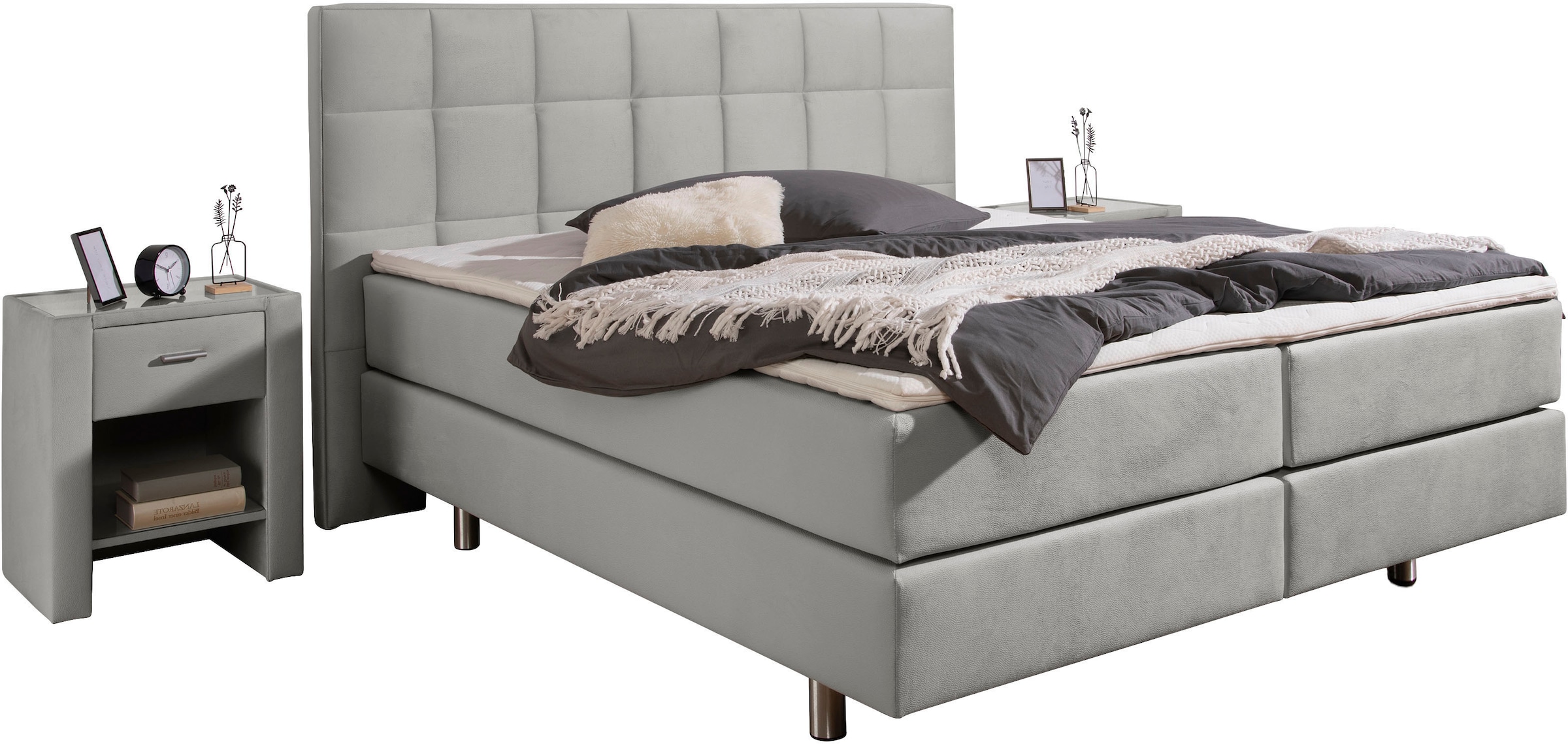 INOSIGN Boxspringbett ""Loomis"", inkl. Topper, Matratze in H2, H3 oder H4 günstig online kaufen