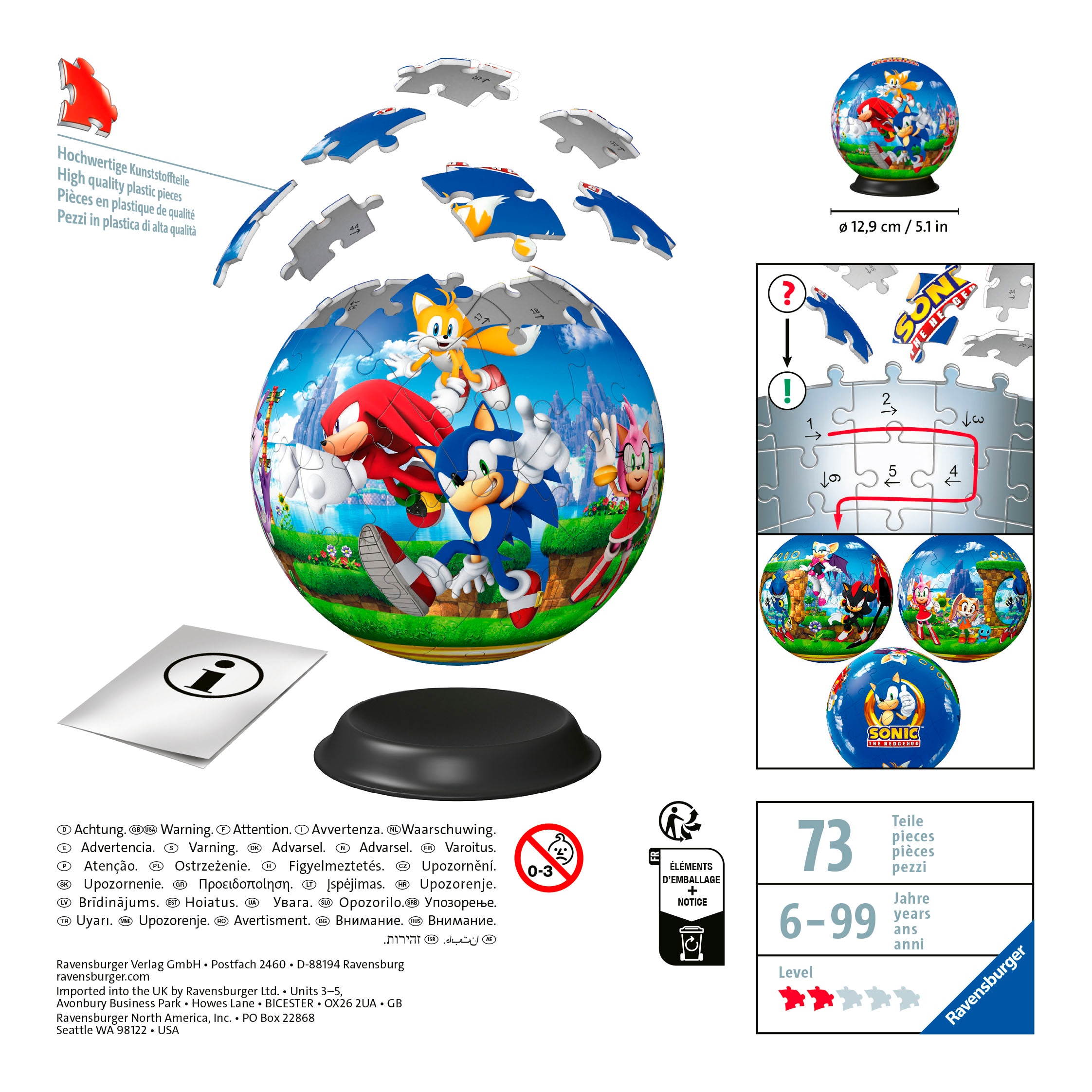 Ravensburger Puzzleball »Sonic the Hedgehog«, (72 tlg.), Made in Europe; FSC® - schützt Wald - weltweit