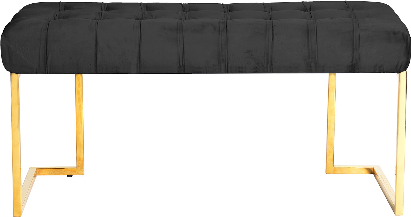 Kayoom Sitzbank »Rarity 225, Edler Touch durch goldenes Gestell« 1 Stk. tlg. eckig, samtweich, gesteppt, mit Zierknöpfen, Edelstahlgestell