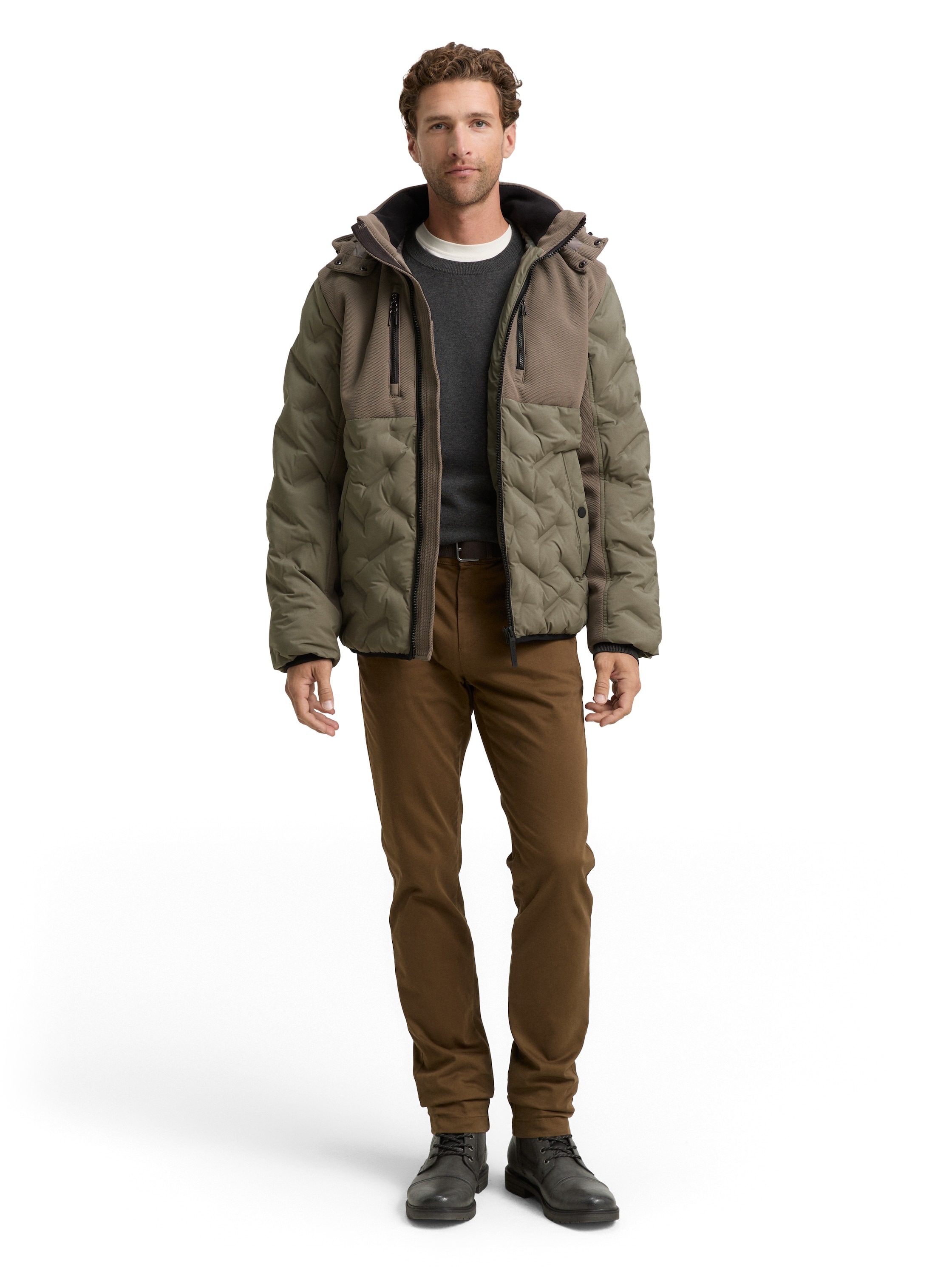 Tom Tailor Men's Quilted Jacket Smokey Olive Green 3XL 3