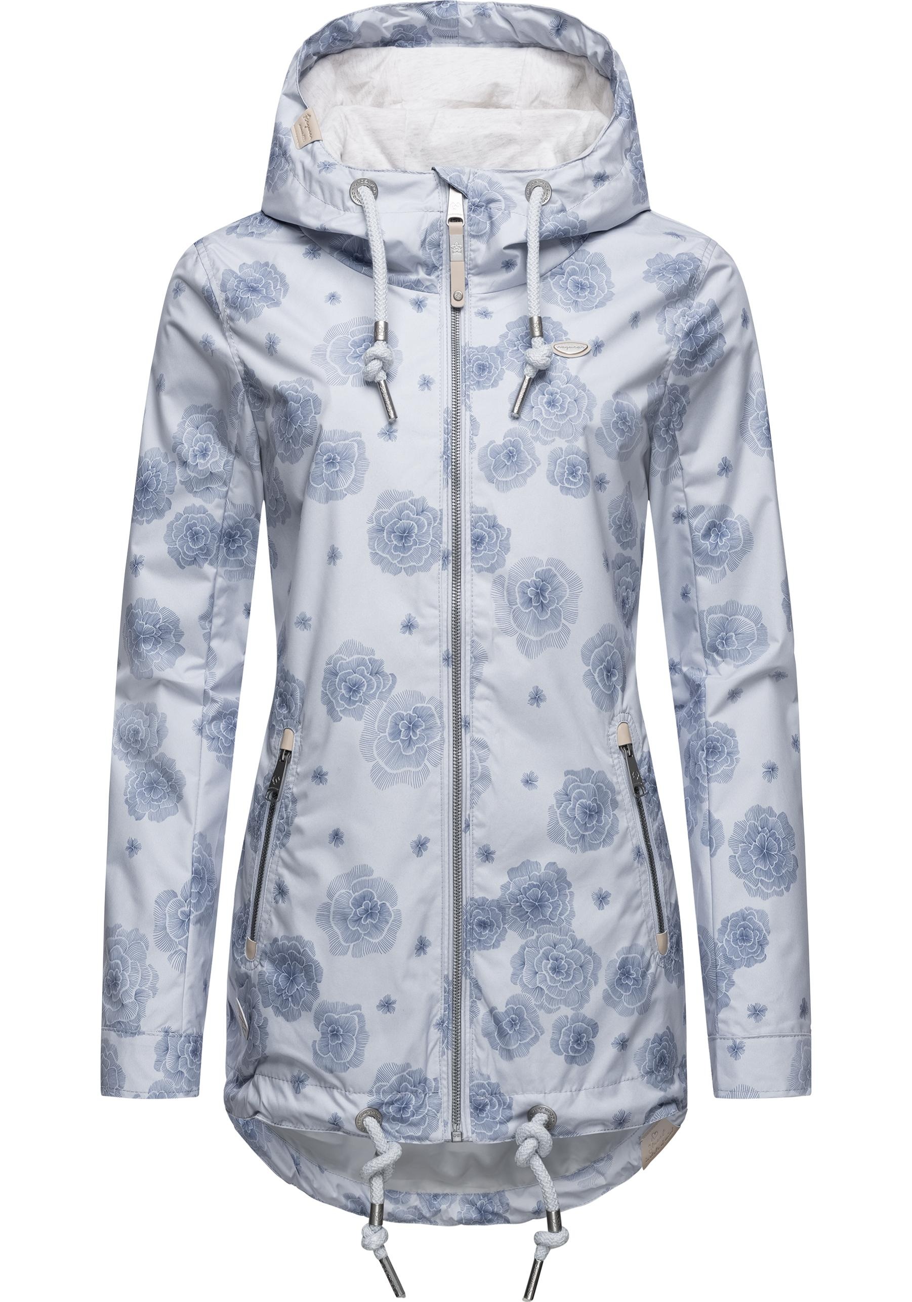 Ragwear Outdoorjacke "Zuzka Flower", mit Kapuze, stylische Übergangsjacke mit großer Kapuze