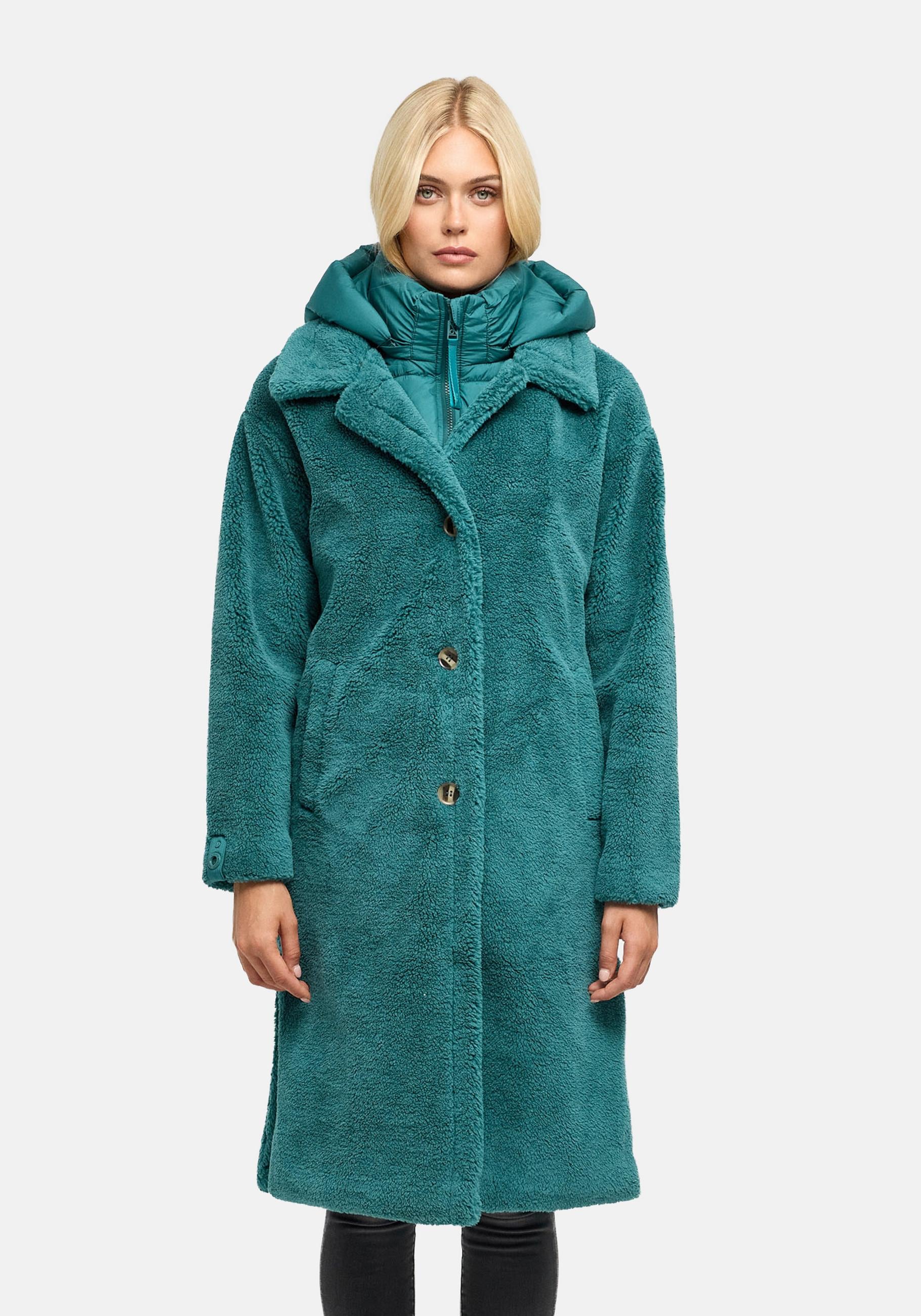 Navahoo Wintermantel "Teddyzauber 14" Plüschmantel aus Teddyfleece mit abnehmbarem Krageneinsatz