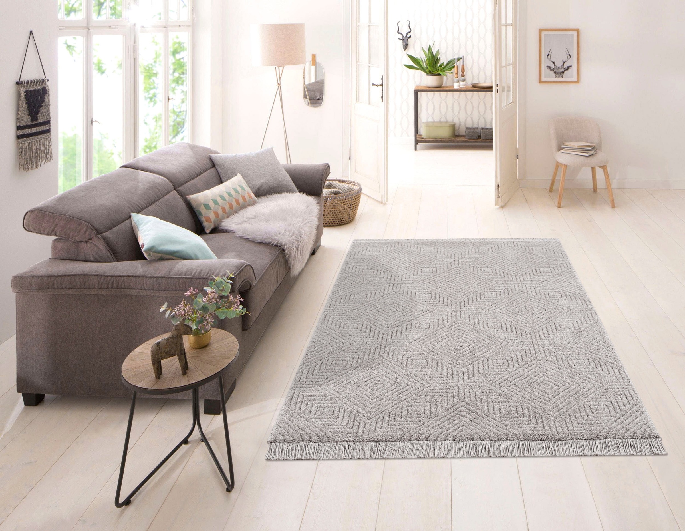 Leonique Teppich "Duchesse" rechteckig 22 mm Höhe grafisches Design, Boho, günstig online kaufen