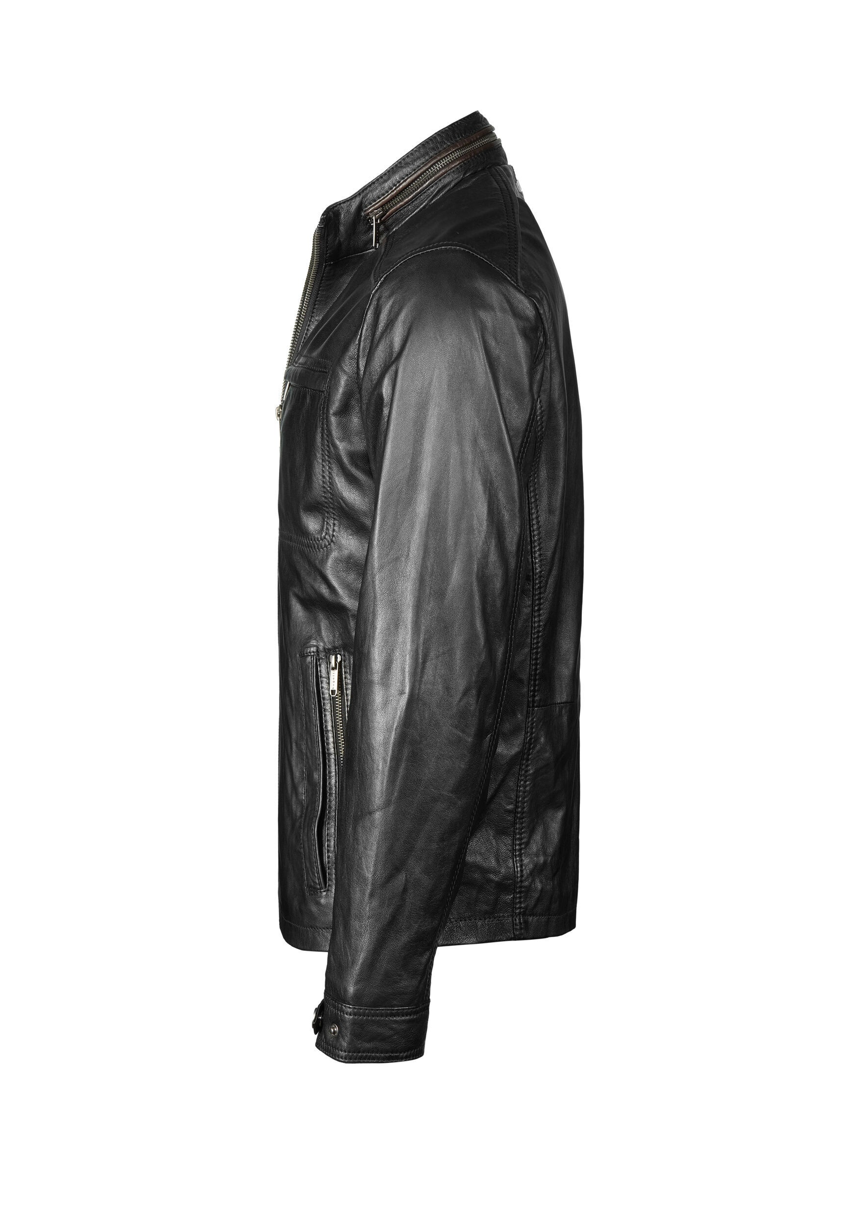 bugatti Lederjacke »BURICCARDO« mit Kapuze aus weichem Leder