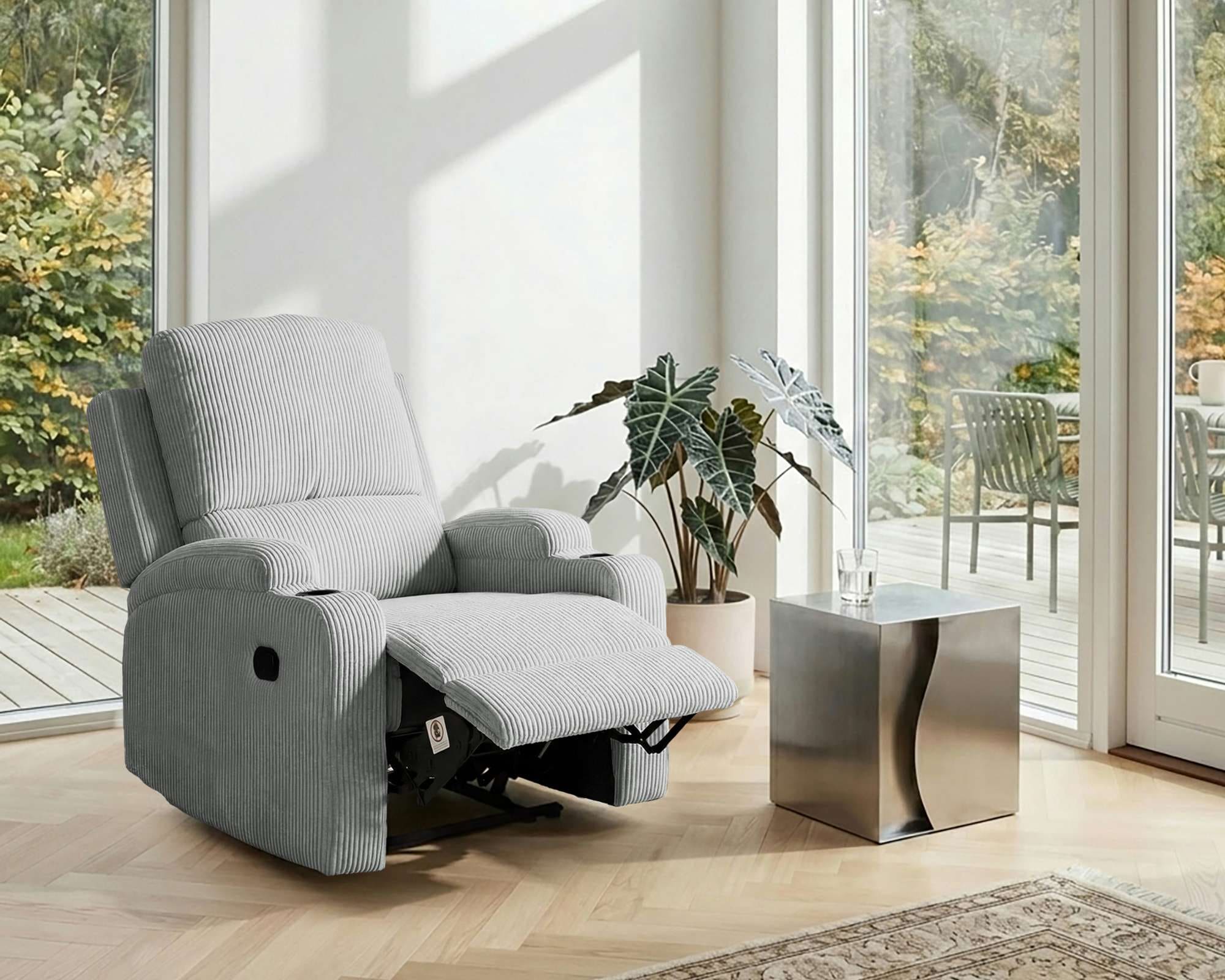 OTTO home "NAPORI Cord, Kinosessel, Multimedia-Sessel" TV-Sessel mit manueller u elektrischer Relaxfunktion u. Getränkehalter