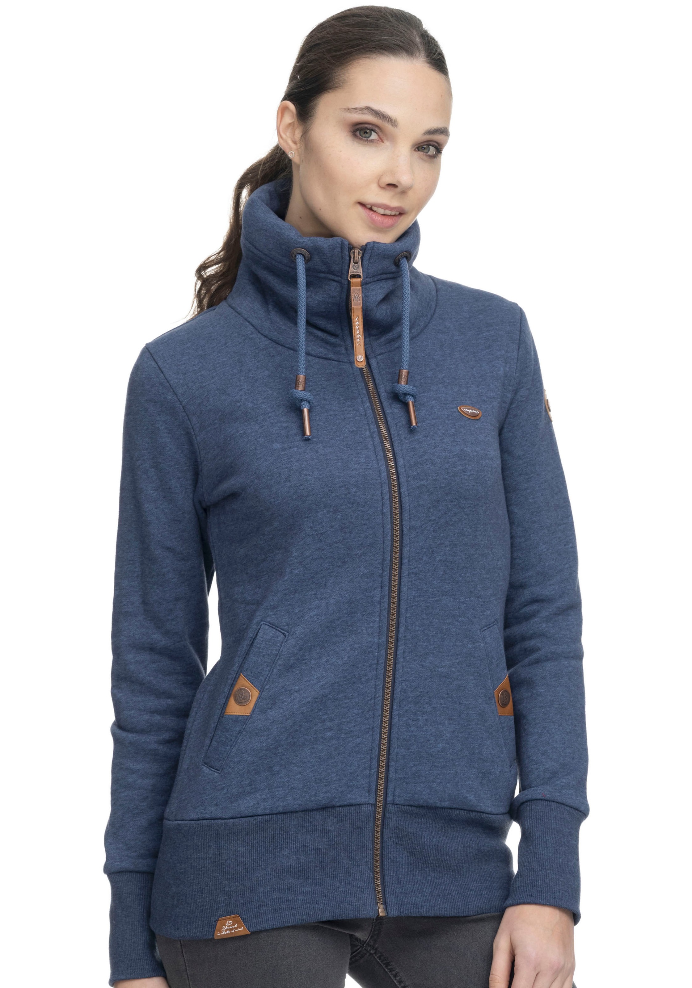ragwear plus -  Sweatjacke "RYLIE ZIP PLUS", mit hohem Stehkragen