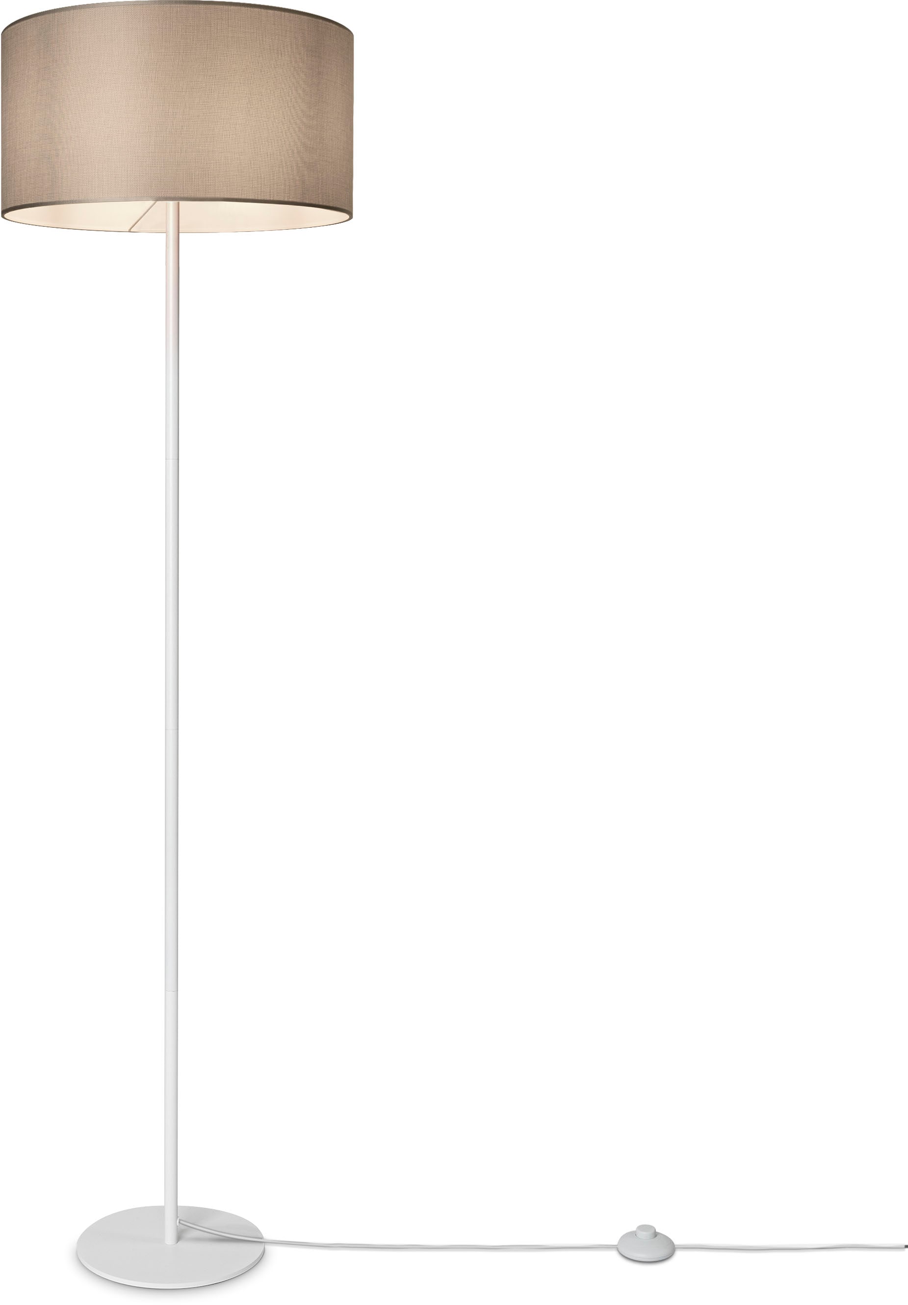 Paco Home Stehlampe »LUCA E27 Stoff Lampenschirm Skandi BAUR Leselampe Büro | COLOR«, UNI Wohnzimmer CANVAS Stehlampe