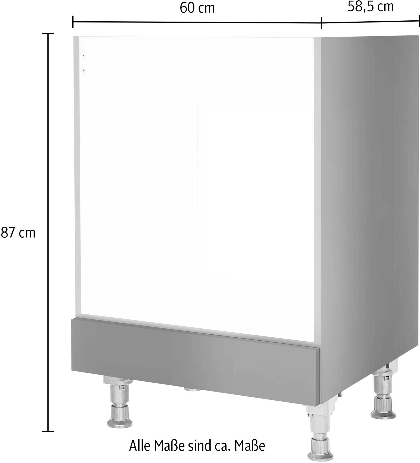 nobilia® Herdumbauschrank »"Touch", vormontiert, mit höhenverstellbaren Sockelfüßen,«, Breite 60 cm