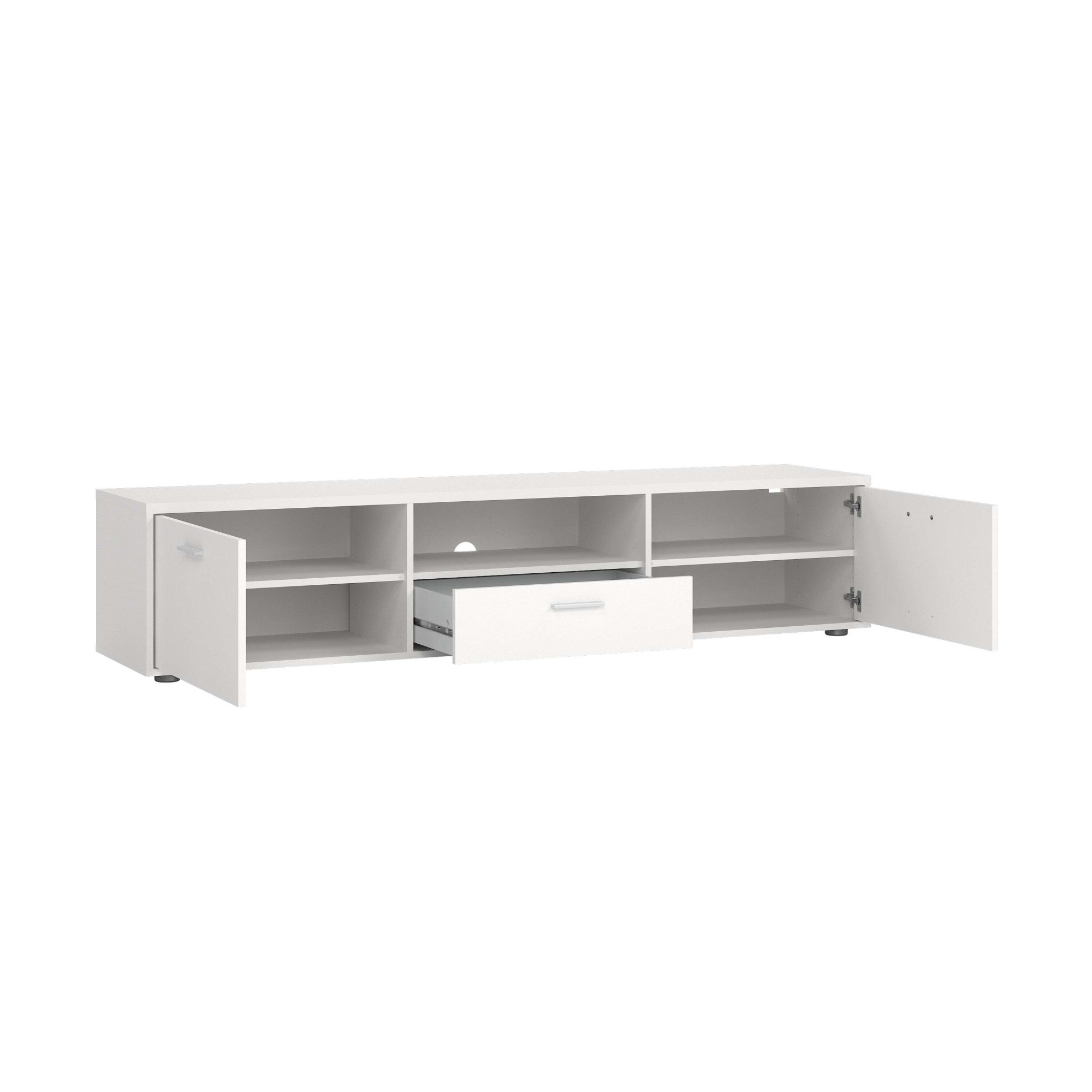 Home affaire TV-Schrank »Media TV-Möbel, TV Schrank, Mediaboard, Lowboard«, 2 Türen, 1 Schublade, 1 offenes Fach, Kabelmanagement, B. 147/177 cm