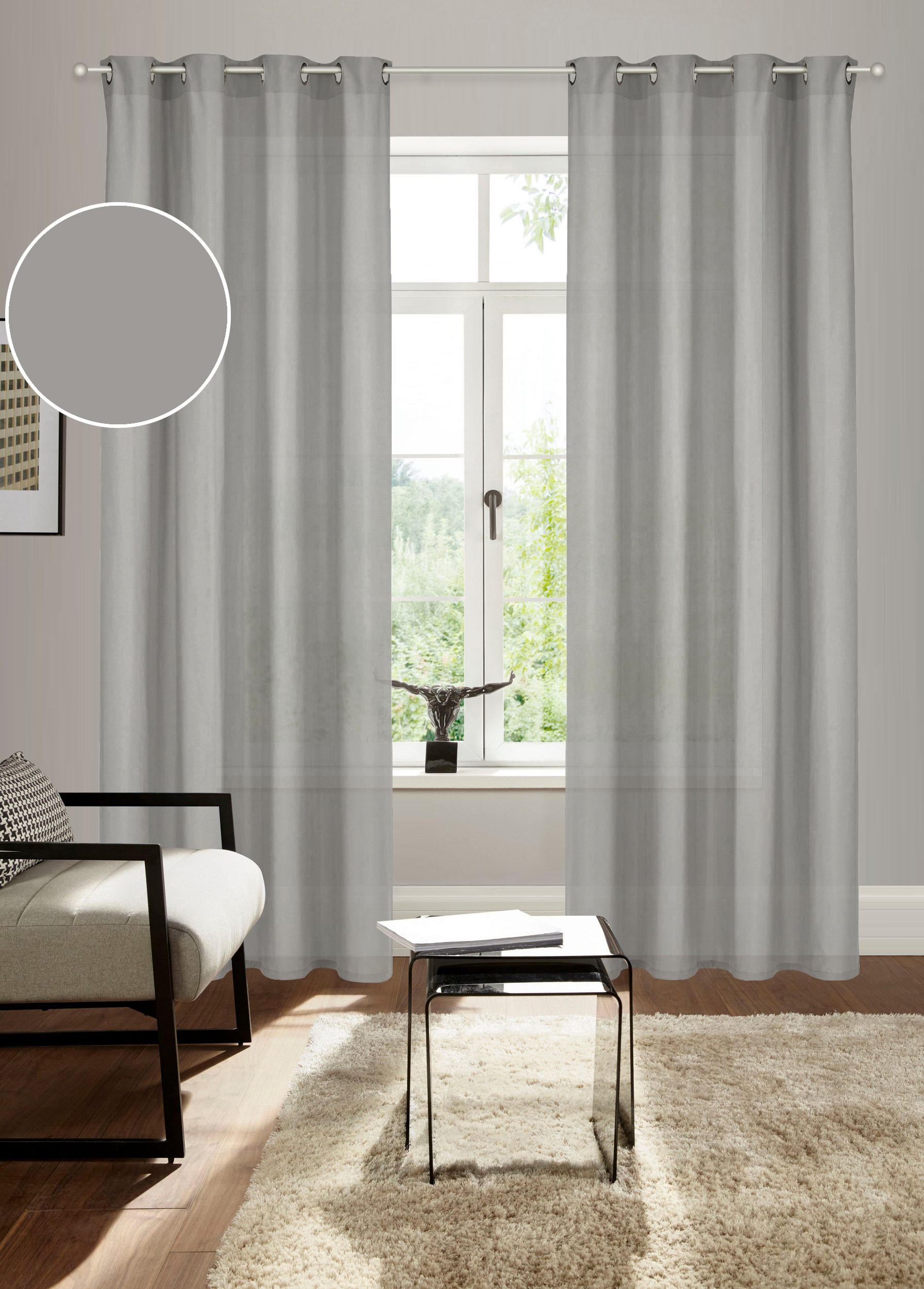 Bruno Banani Vorhang "Lagan" Ösen 2 Stk. tlg. 2-er Set, gewebt, Microfaser, günstig online kaufen