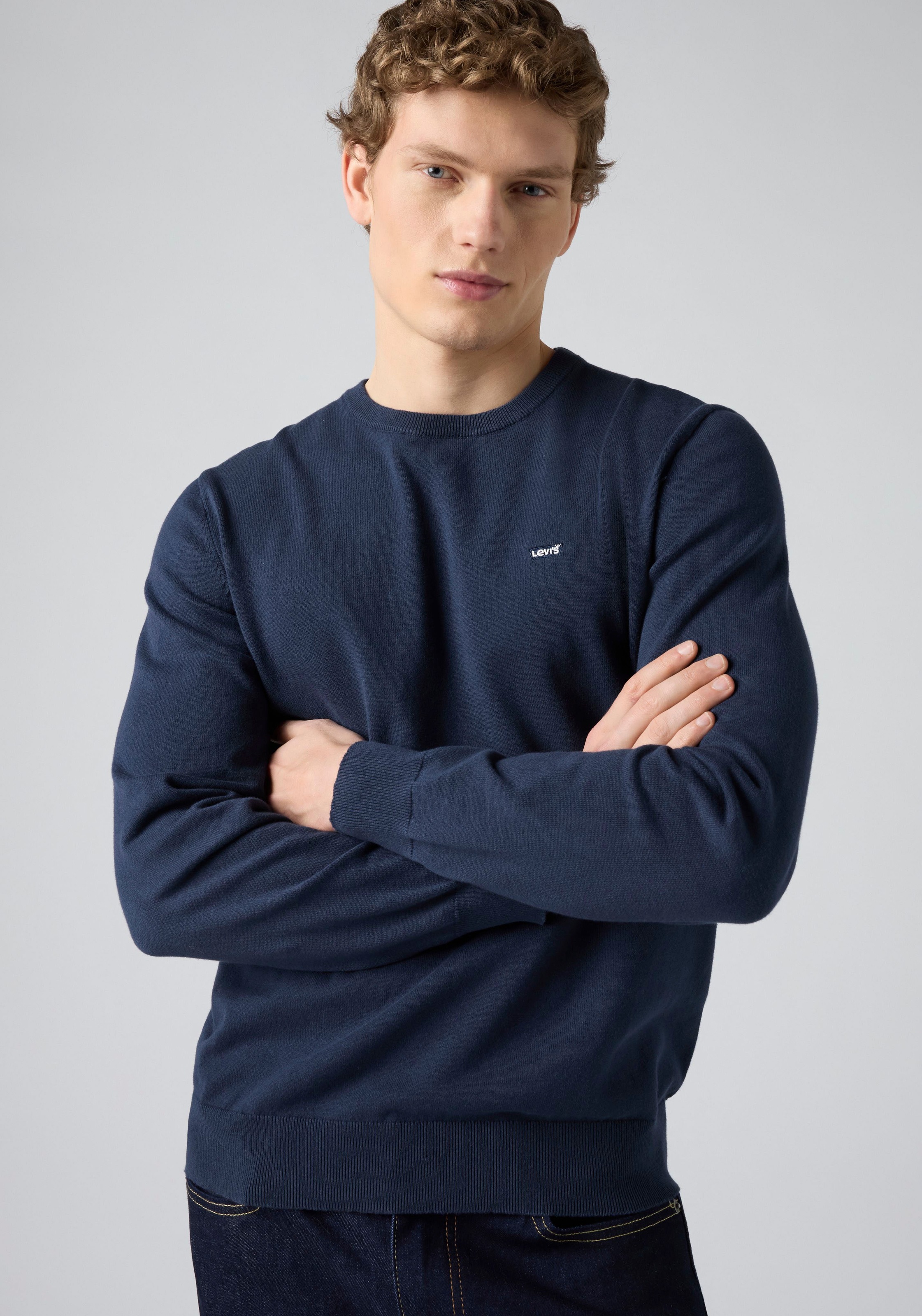 Levis Rundhalspullover "LIGHTWEIGHT HM SWEATER" Feingerippte Abschlüsse günstig online kaufen