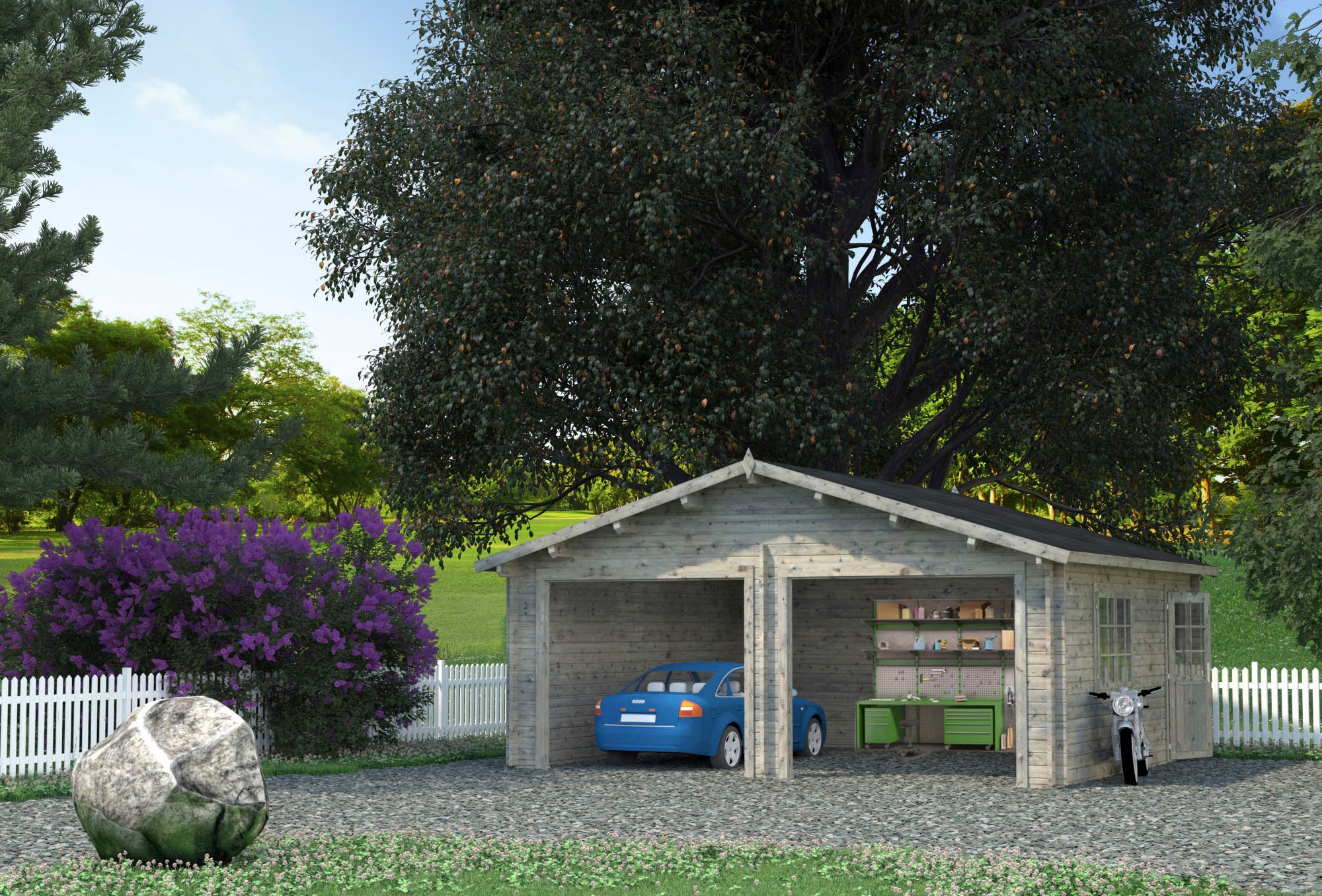 Palmako Garage »Roger«, BxTxH: 629x565x310 cm, ohne Tor, grau