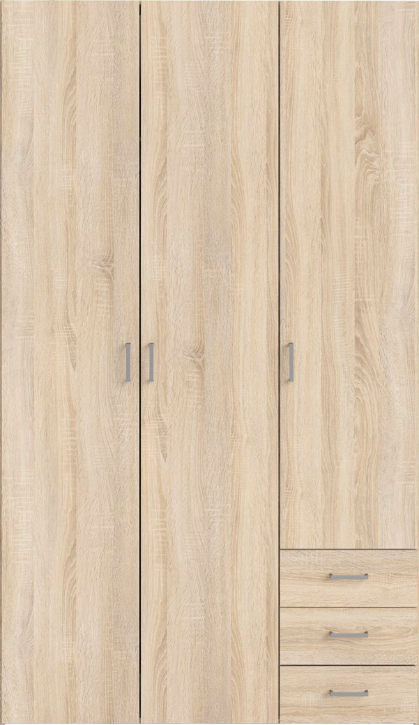 Home affaire Kinderkleiderschrank, Mit viel Stauraum, graue Stangengriffe, Gr. ca. 200,4 x 115,8 x 49,5 cm