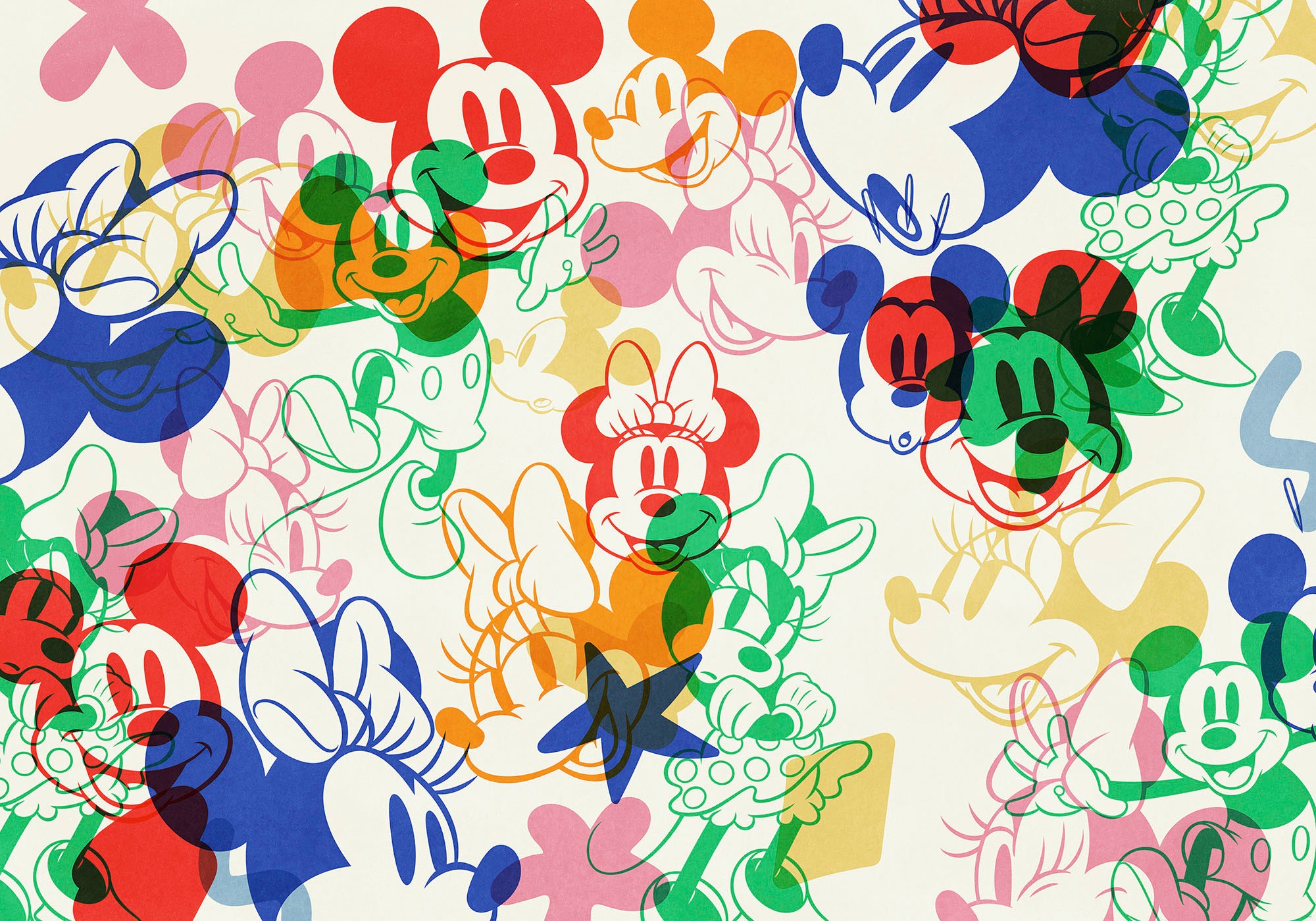Komar Fototapete »Digitaldruck Vlies - Mickey and Minnie Mixture - Größe 400 x 250 cm«, bedruckt, Kinderzimmer