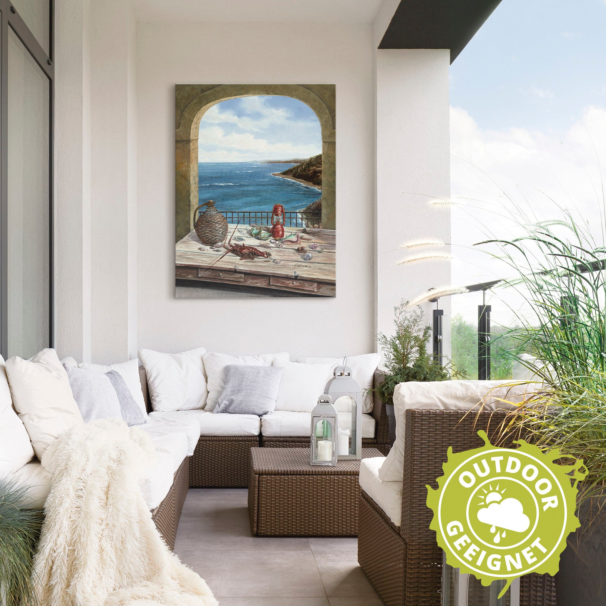 Artland Wandbild »Stillleben am Meer«, Fensterblick, (1 St.), als Alubild, Outdoorbild, Leinwandbild, Poster, Wandaufkleber