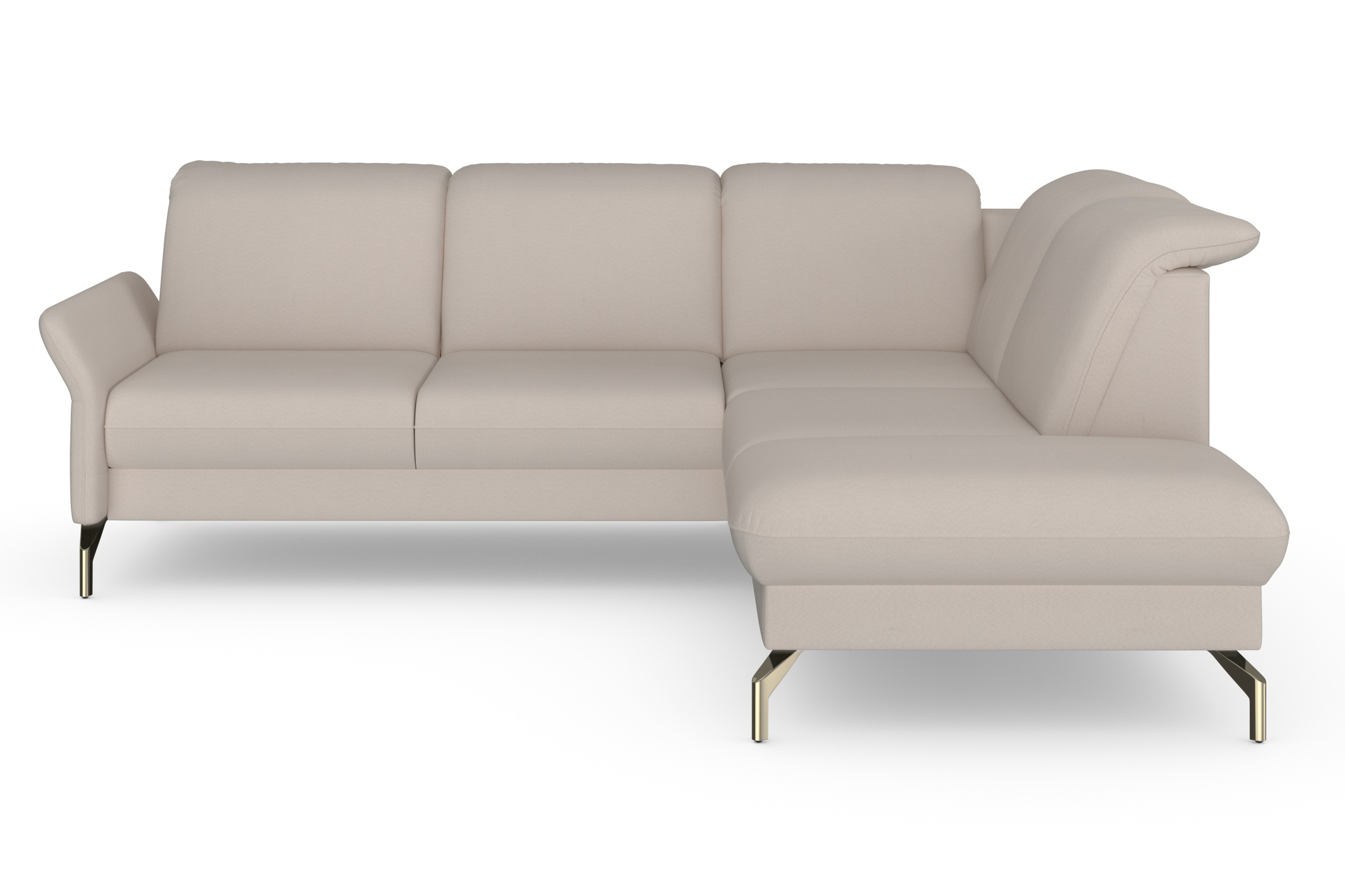 sit&more Ecksofa »Fashion L-Form« wahlweise mit Kopfteilverstellung, Vorziehsitz, motorisch, Nickelfüße