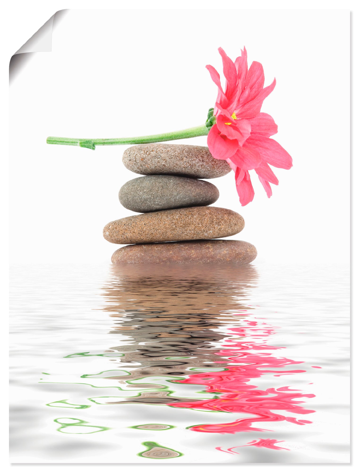 Wandbild »Zen Spa Steine mit Blumen I«, Zen, (1 St.), als Leinwandbild, Poster in...