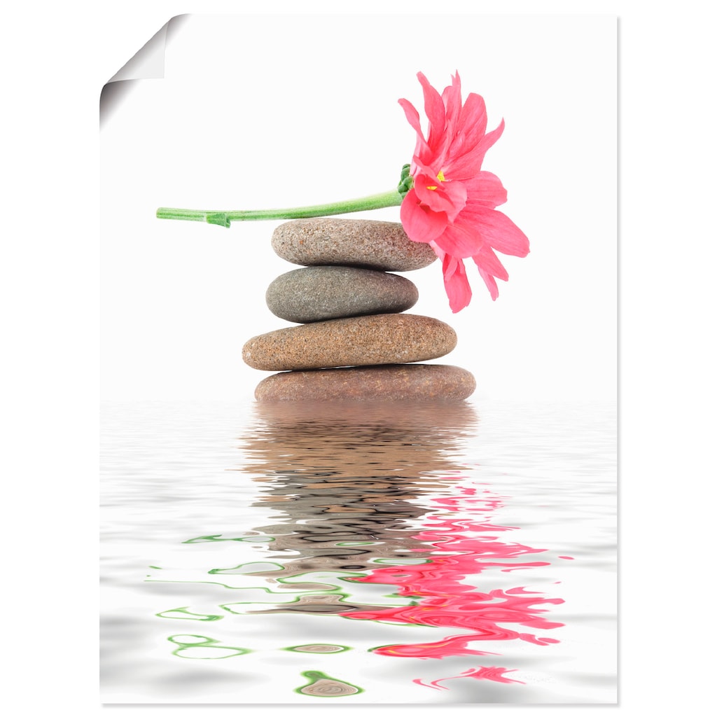 Artland Wandbild »Zen Spa Steine mit Blumen I«, Zen, (1 St.)