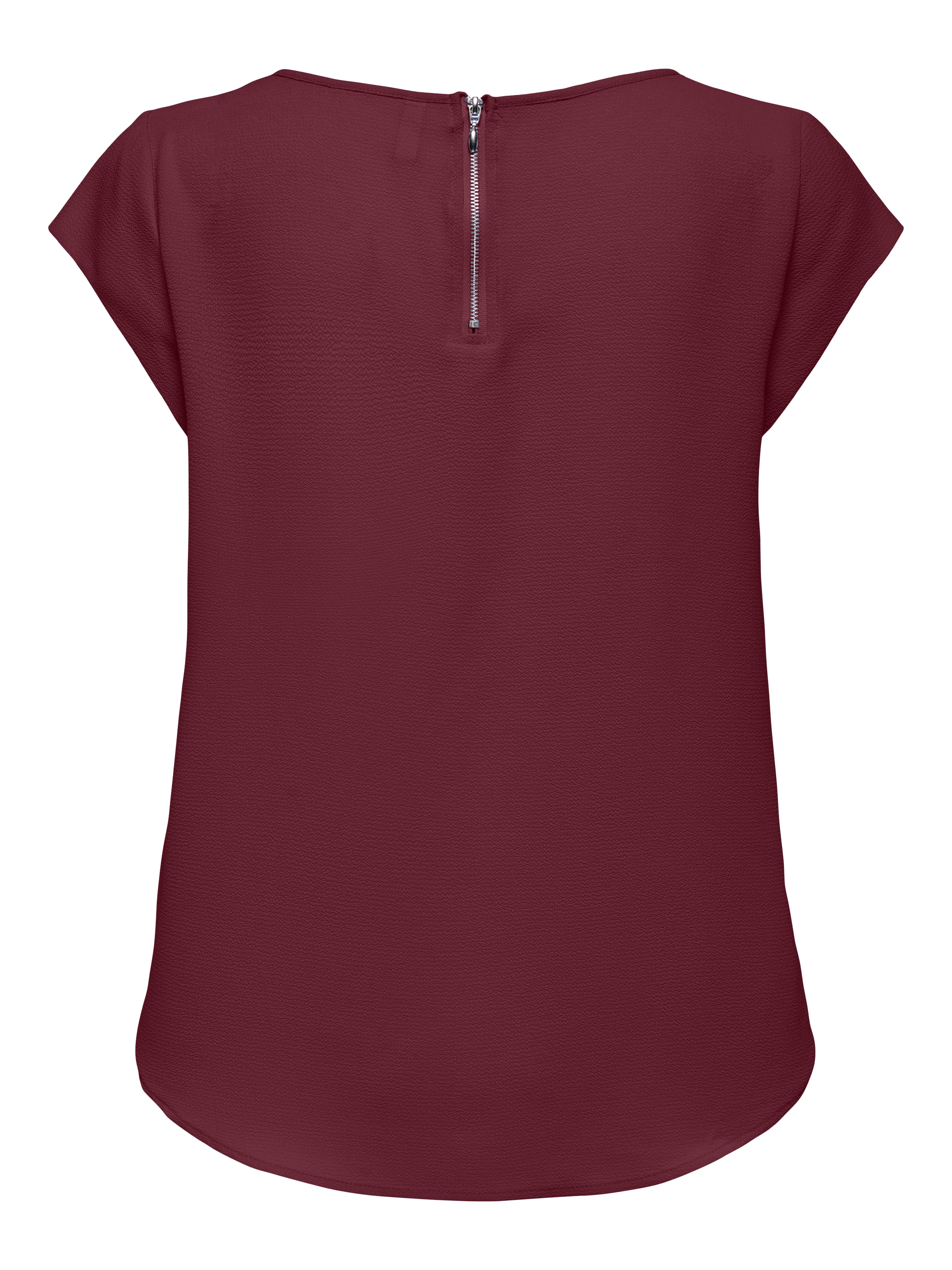 ONLY Kurzarmbluse »ONLVIC – feminines Blusenshirt in lockerer Form«, regular fit, Web, Kunstfaser, Rundhals, unifarben