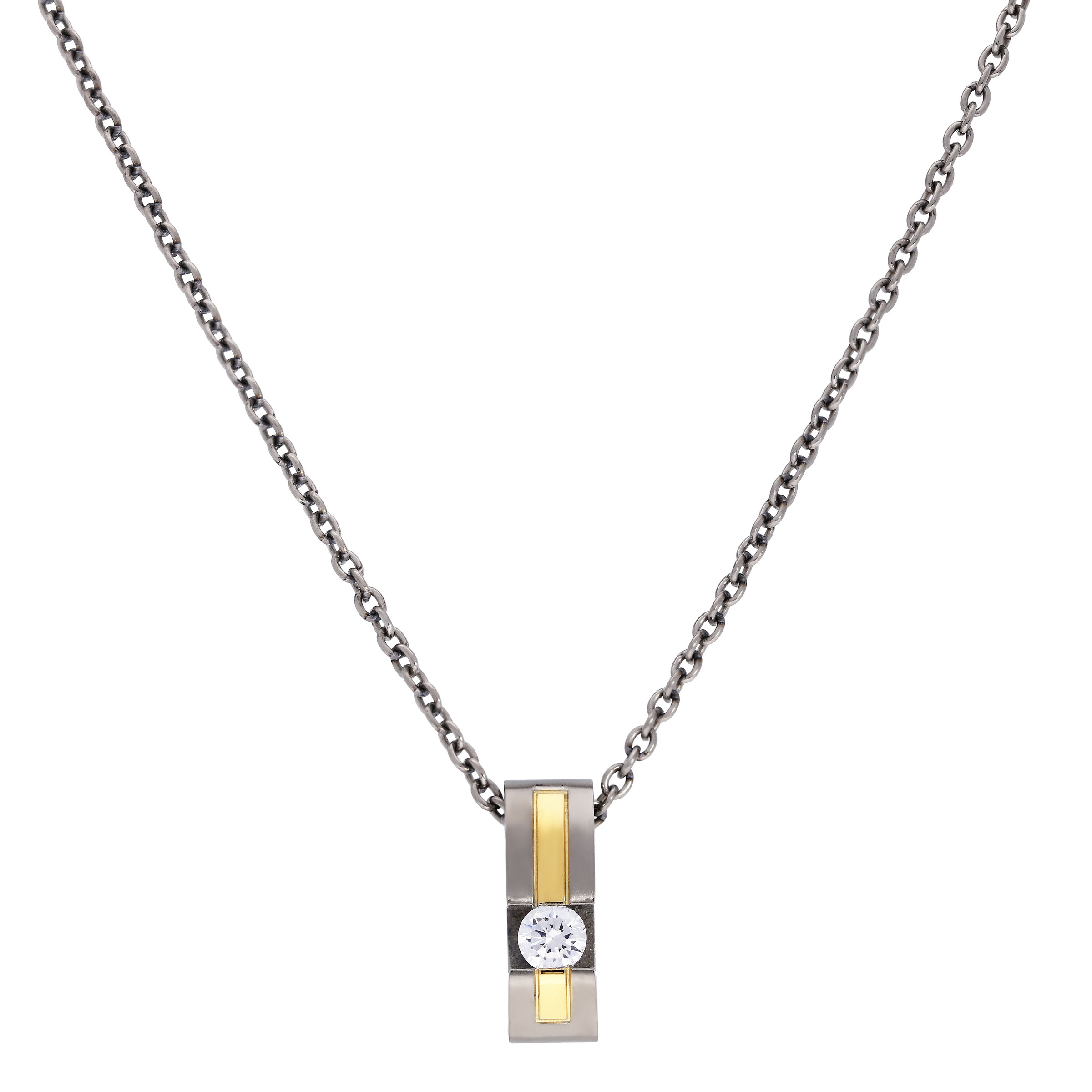 TITANIA Kette mit Anhänger »Titan-Anhängerkette« bicolor mit Zirkonia