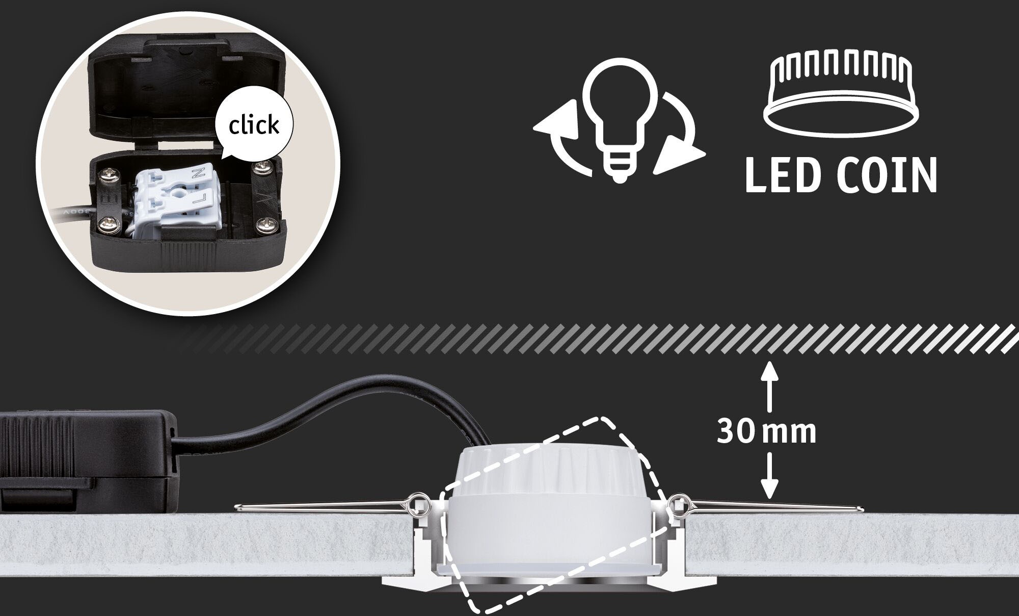 Paulmann LED Bad-Einbauleuchte »Nova«, Schutzart IP44, Ø 6,5 cm, inkl. LED Leuchtmittel