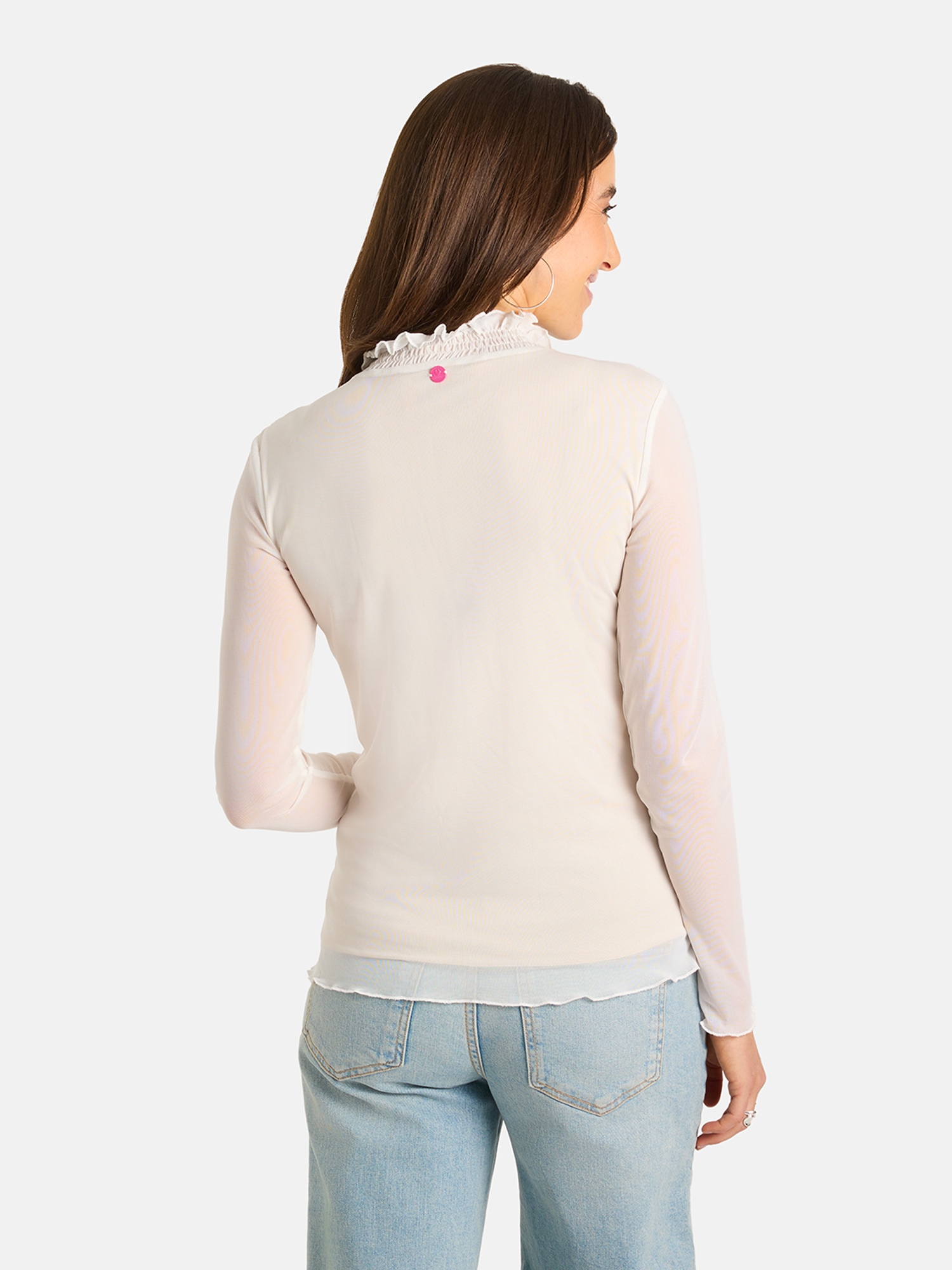 Lieblingsstück Langarmshirt »FridaL« aus Mesh, gerüschter Kragen