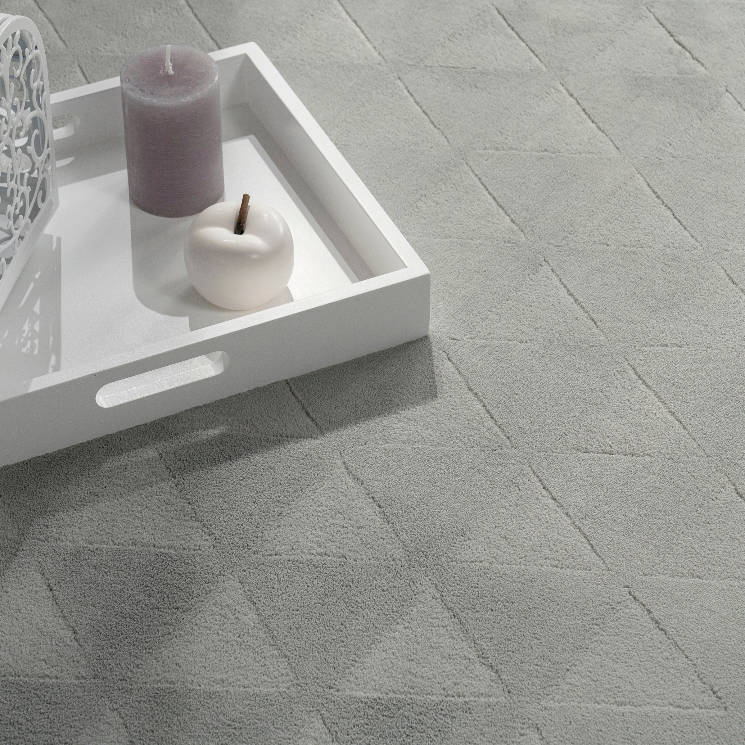 Paco Home Teppich »Haarlem 942«, rechteckig, 10 mm Höhe, Kurzflor, Uni Farben, Hoch-Tief Effekt, geometrisch, weich & kuschelig
