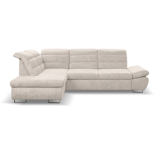 Ecksofa Sitztiefenverstellung, WERK2 BAUR mit Schlaffunktion, »Roma«, | Kopfteile verstellbare Sofa