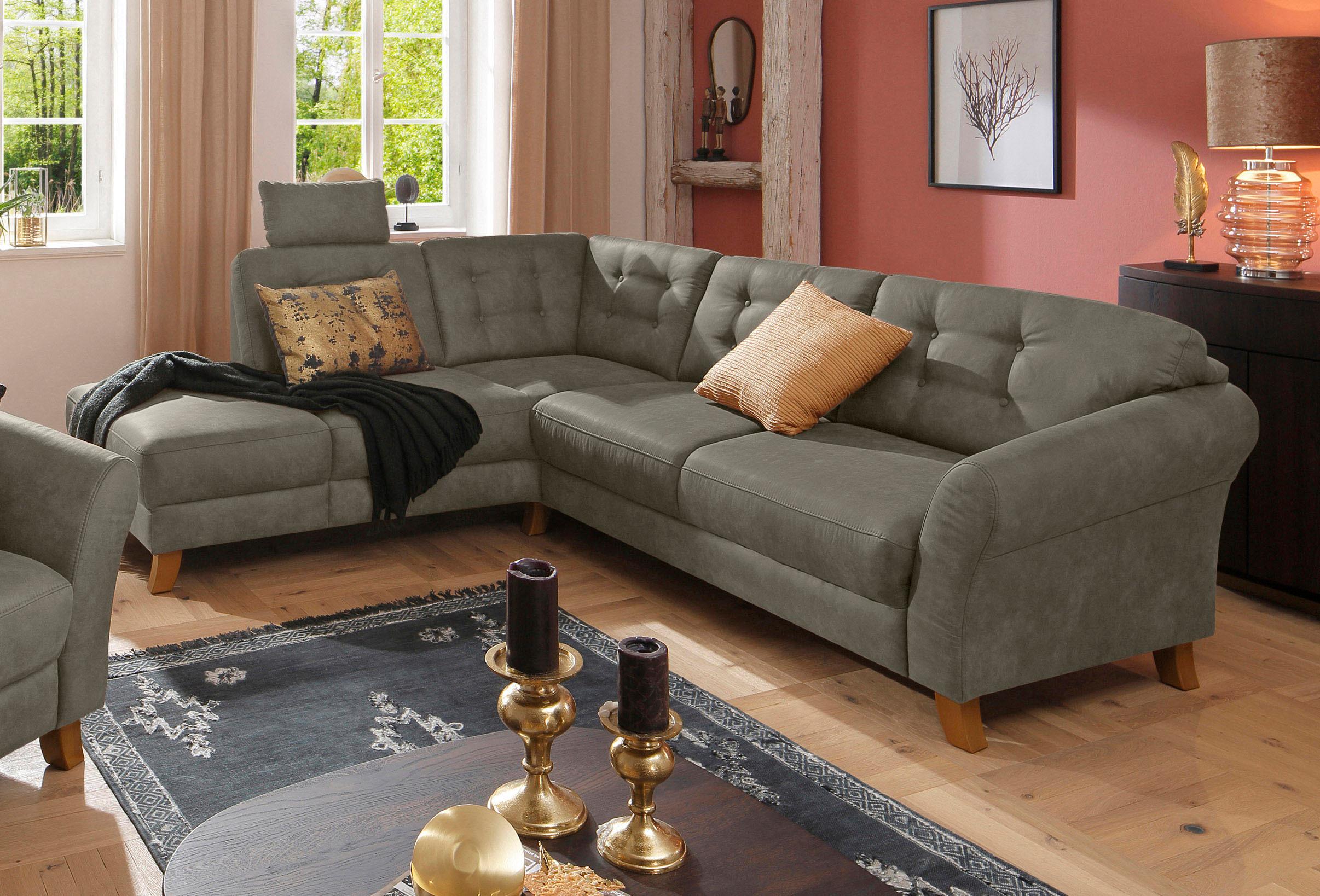 OTTO home Ecksofa "Trondheim L-Form, B: 260 cm, Federkern, Komfortsitz" optional Schlaffunktion und Stauraum, Eckcouch frei stellbar