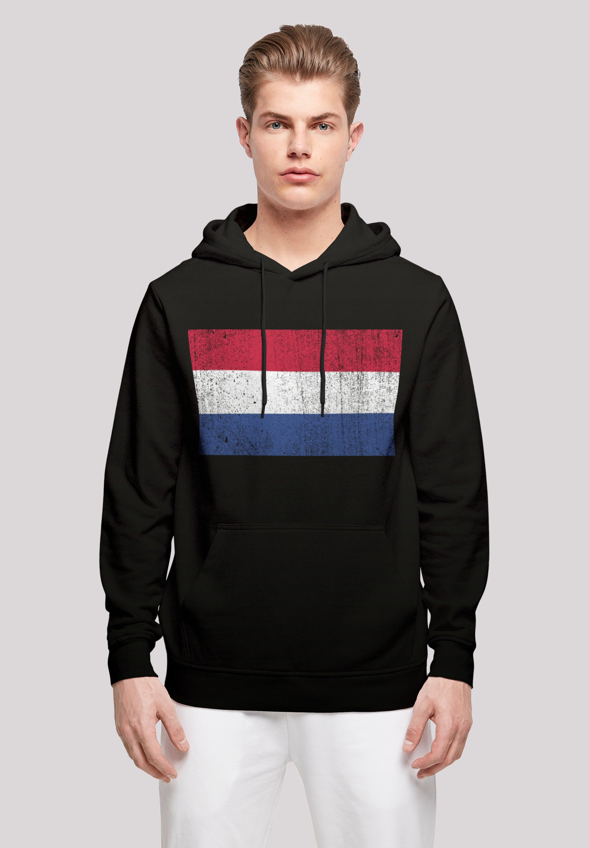 F4NT4STIC Kapuzenpullover "Netherlands NIederlande Holland Flagge distressed", Print