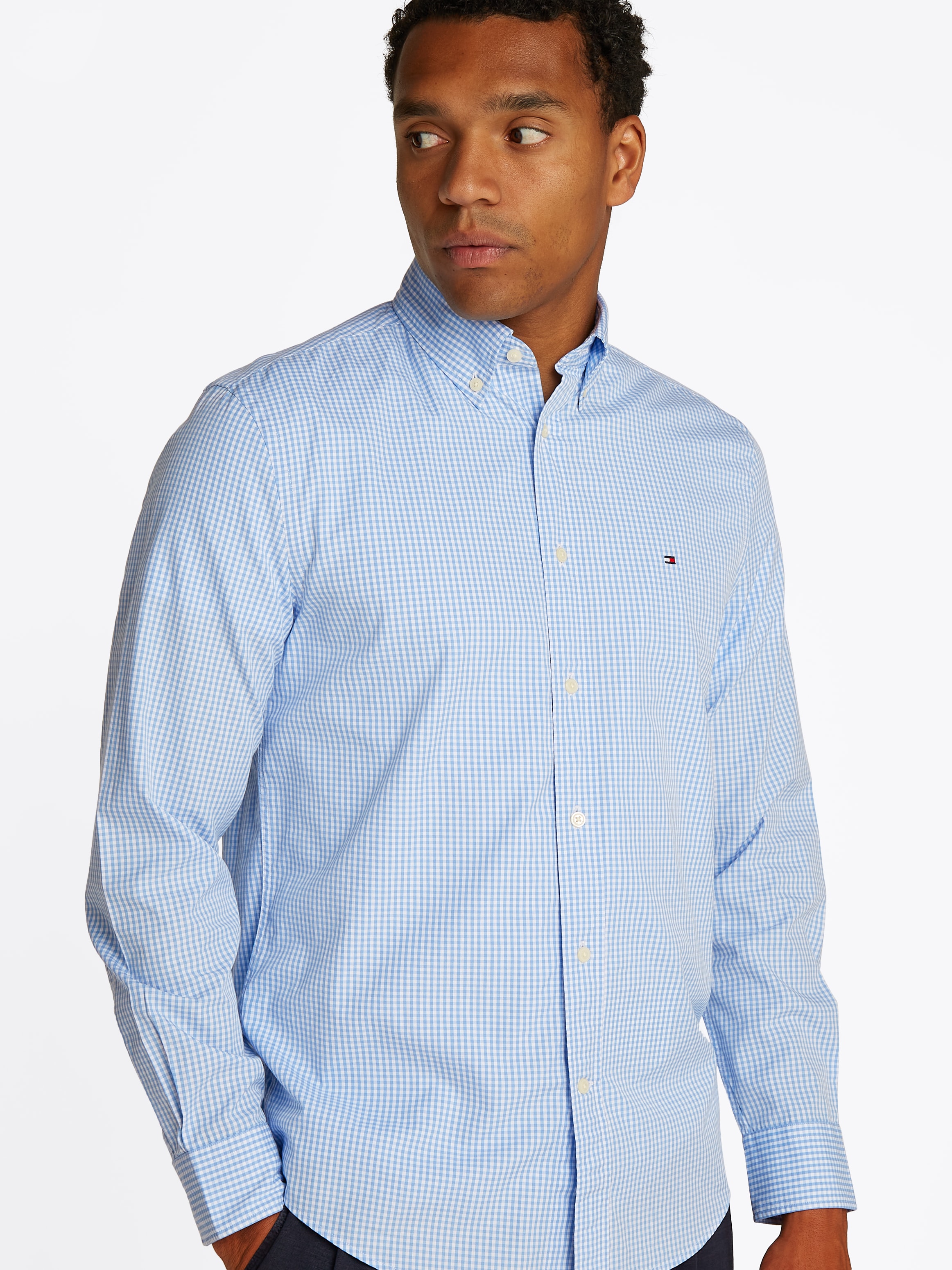 Tommy Hilfiger Businesshemd »FLEX POPLIN GINGHAM RF SHIRT«, mit Karomuster