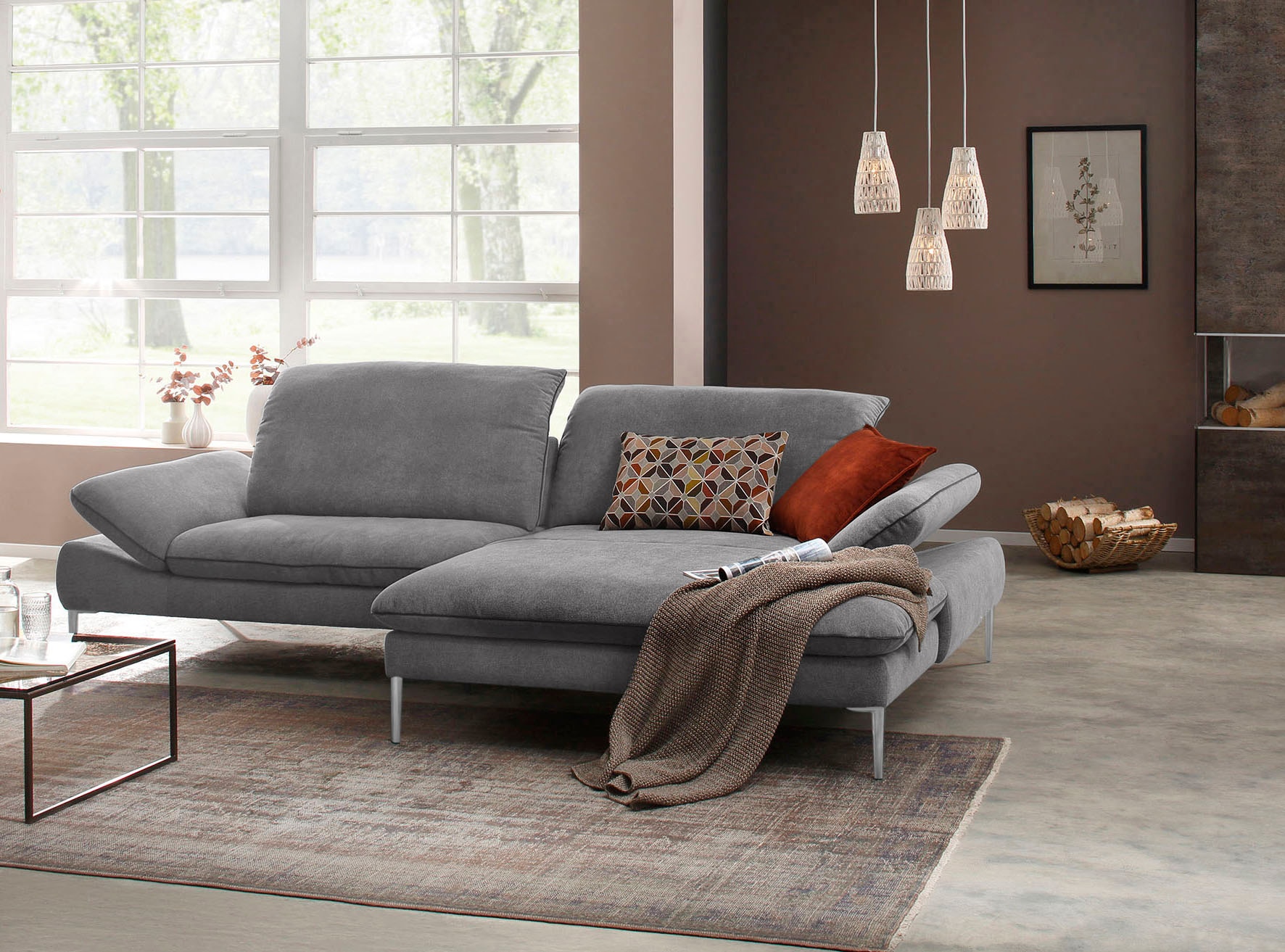 Ecksofa »enjoy&MORE«, mit Sitztiefenverstellung, Füße Chrom glänzend, Breite 294 cm