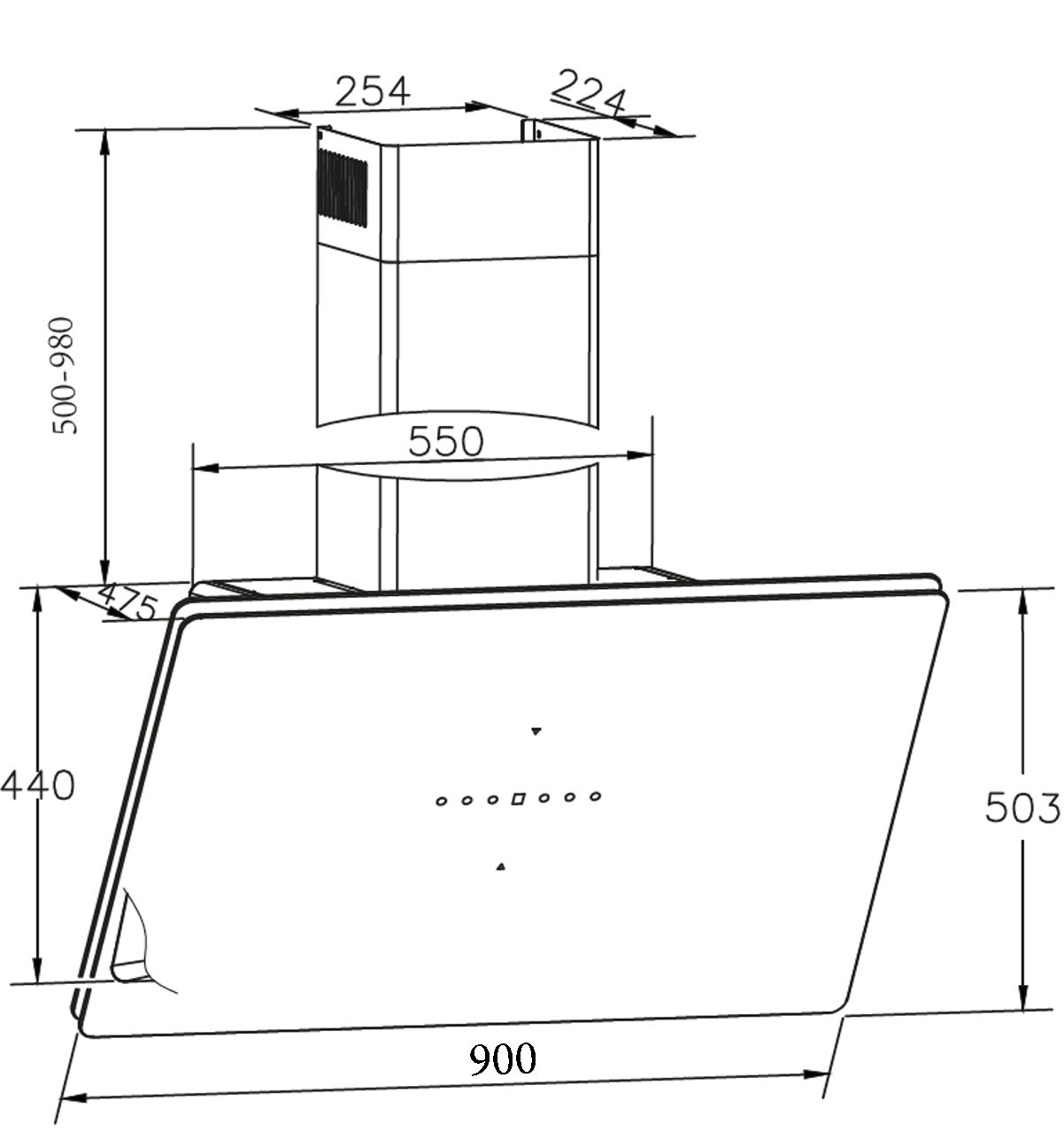 Amica Kaminhaube »KHF 695 901 S« Stilvoll & flexibel: Touch, helles Licht, leicht sauber