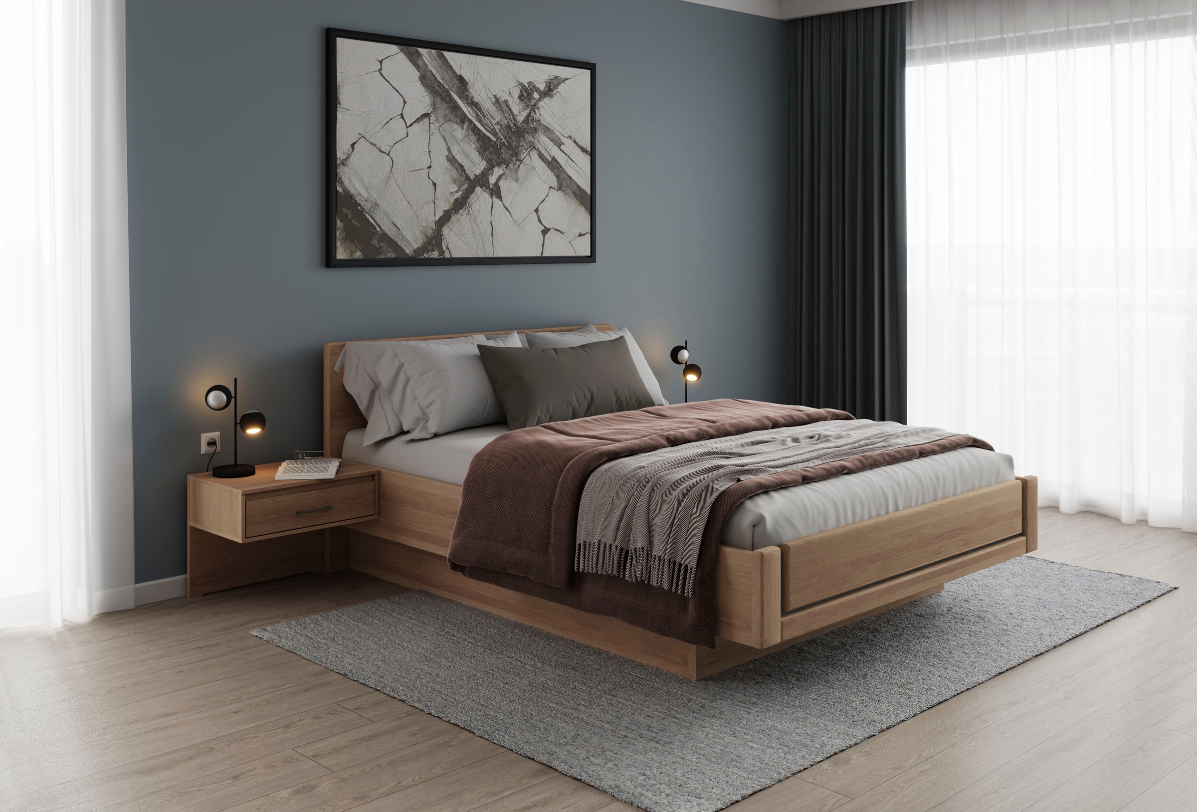 Musterring Holzbett "Sorrent, Bettgestell, Bettrahmen, teilmassiv Eiche", ( günstig online kaufen