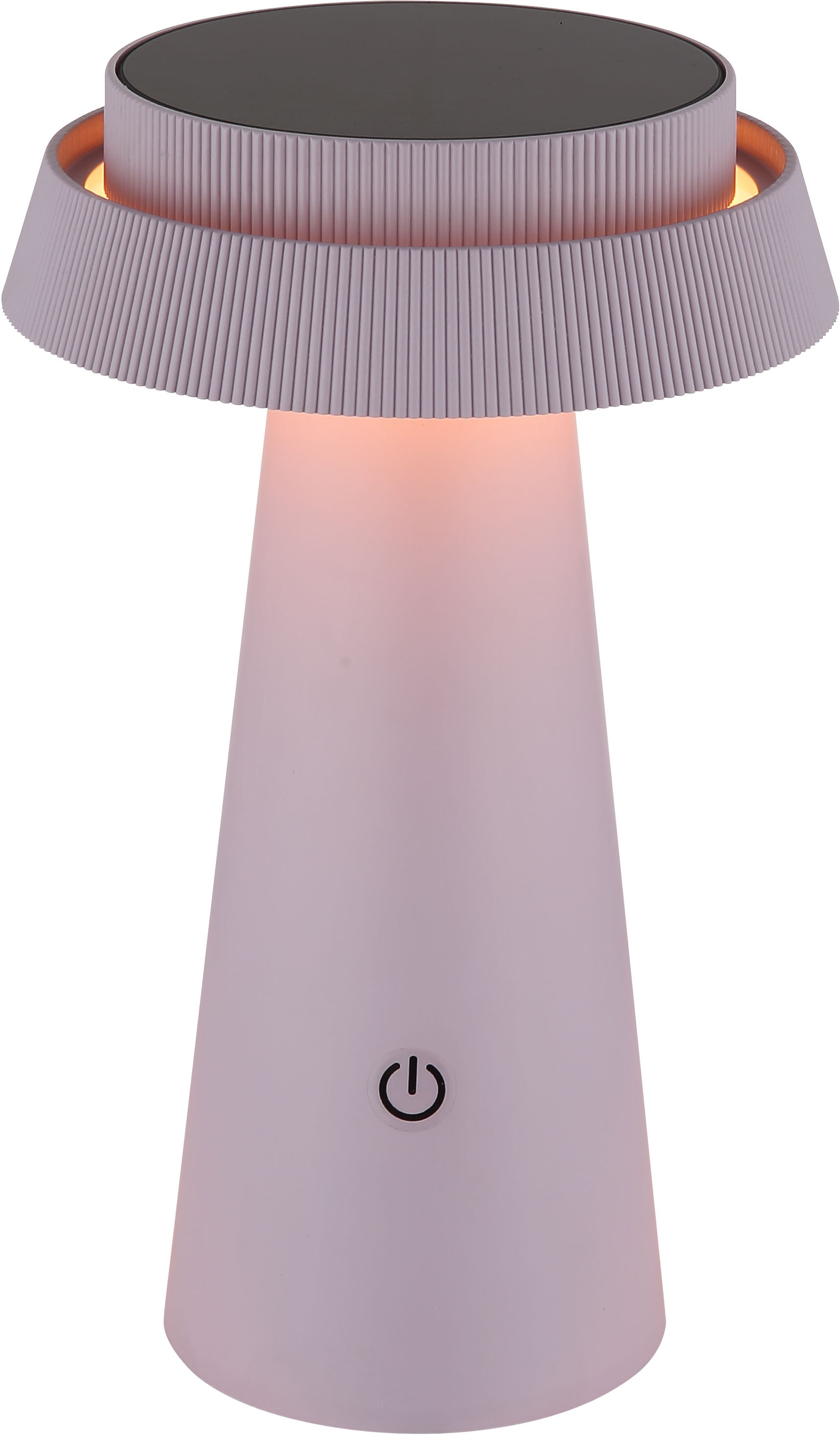 GLOBO LIGHTING LED Solarleuchte »SOLARLEUCHTE KUNSTSTOFF PINK, 1XLED«, Leuchtmittel LED-Modul | LED fest integriert, Solar/pink/Touchdimmer/IP54/kann mit USB-C Kabel geladen werden