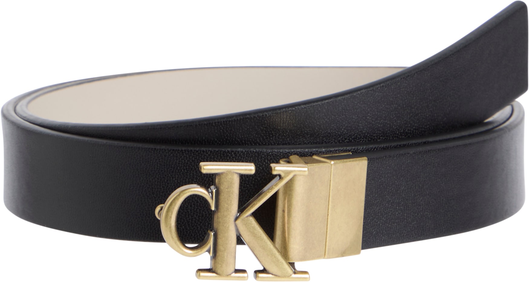 Calvin Klein Jeans Ledergürtel "MONOGRAM PLACQUE BUCKLE 25MM REV", mit glat günstig online kaufen