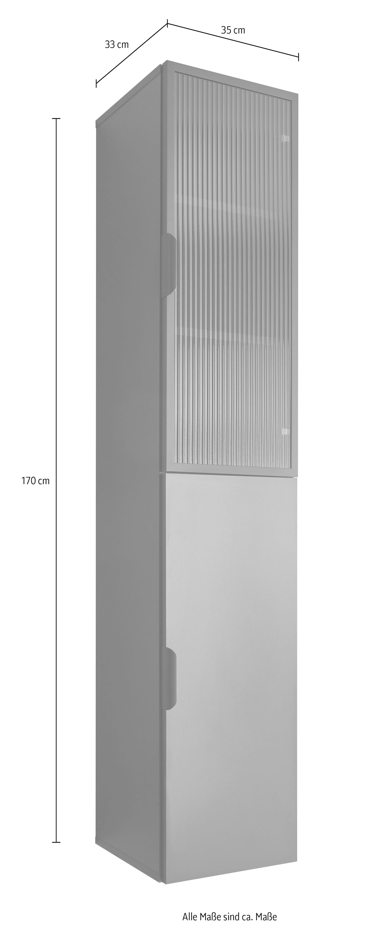 BASIC by Balculina Hochschrank »Diosa B/H/T 35x170x33 cm« 1 Stk. tlg. Breite 35cm, Softclose, Alurahmen