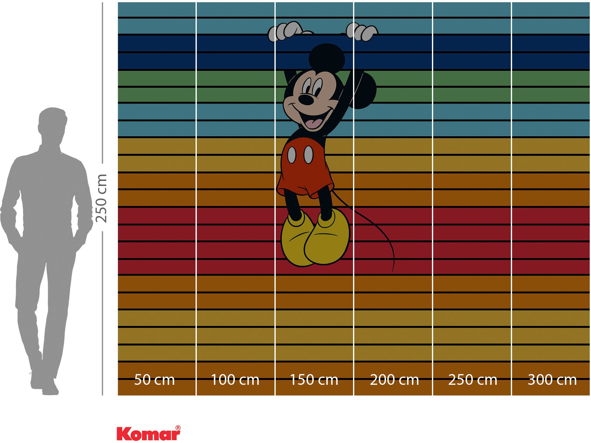 Komar Vliestapete »Digitaldruck Vlies - Mickey Magic Rainbow - Größe 300 x 250 cm«, bedruckt, Kinderzimmer